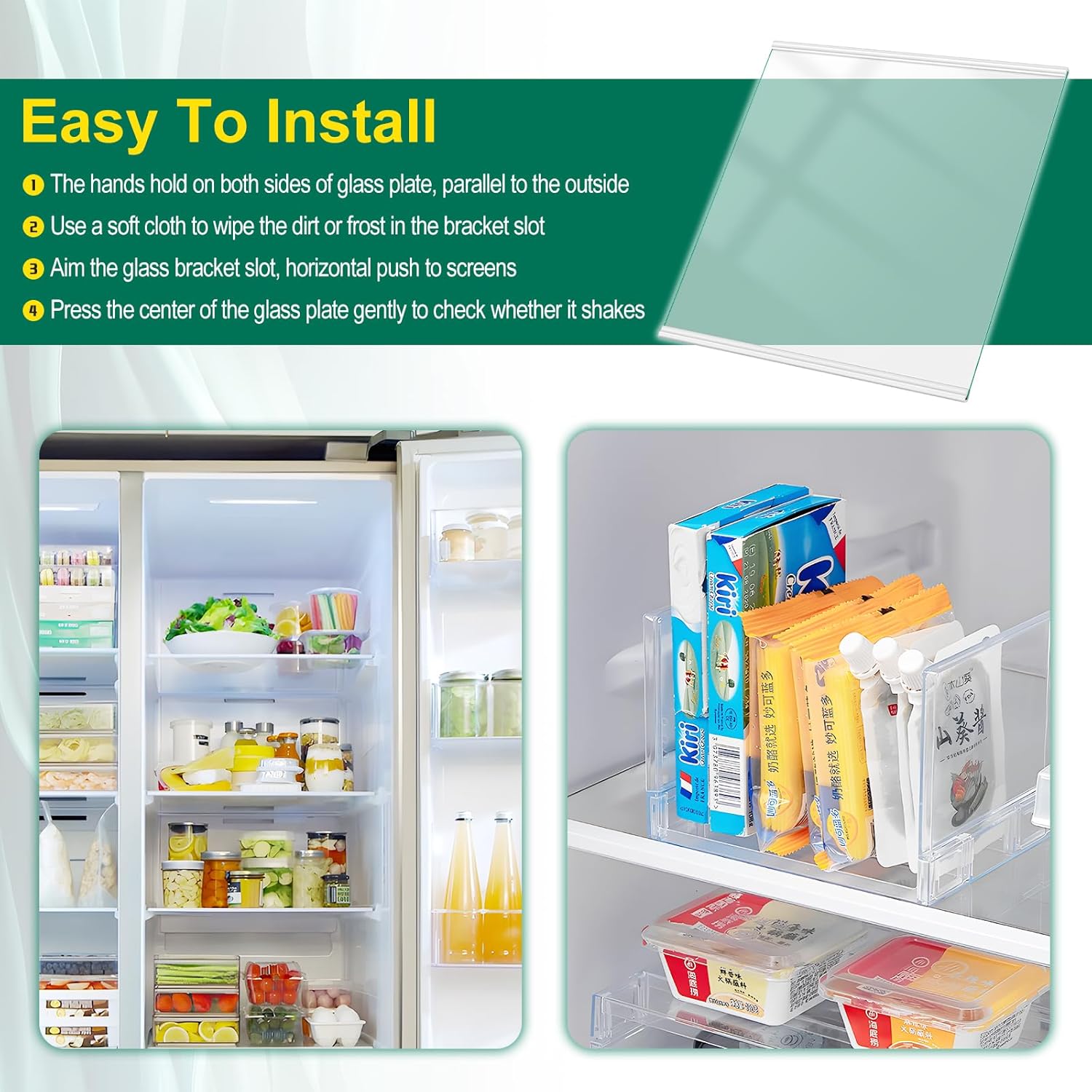 Upgraded DA97-16362A Refrigerator Glass Shelf Compatible with Samsung Refrigerator Shelf Replacement Freezer Glass Shelf Replaces RS22T5561SR RS23A500ASG Fridge Tempered Glass Shelf