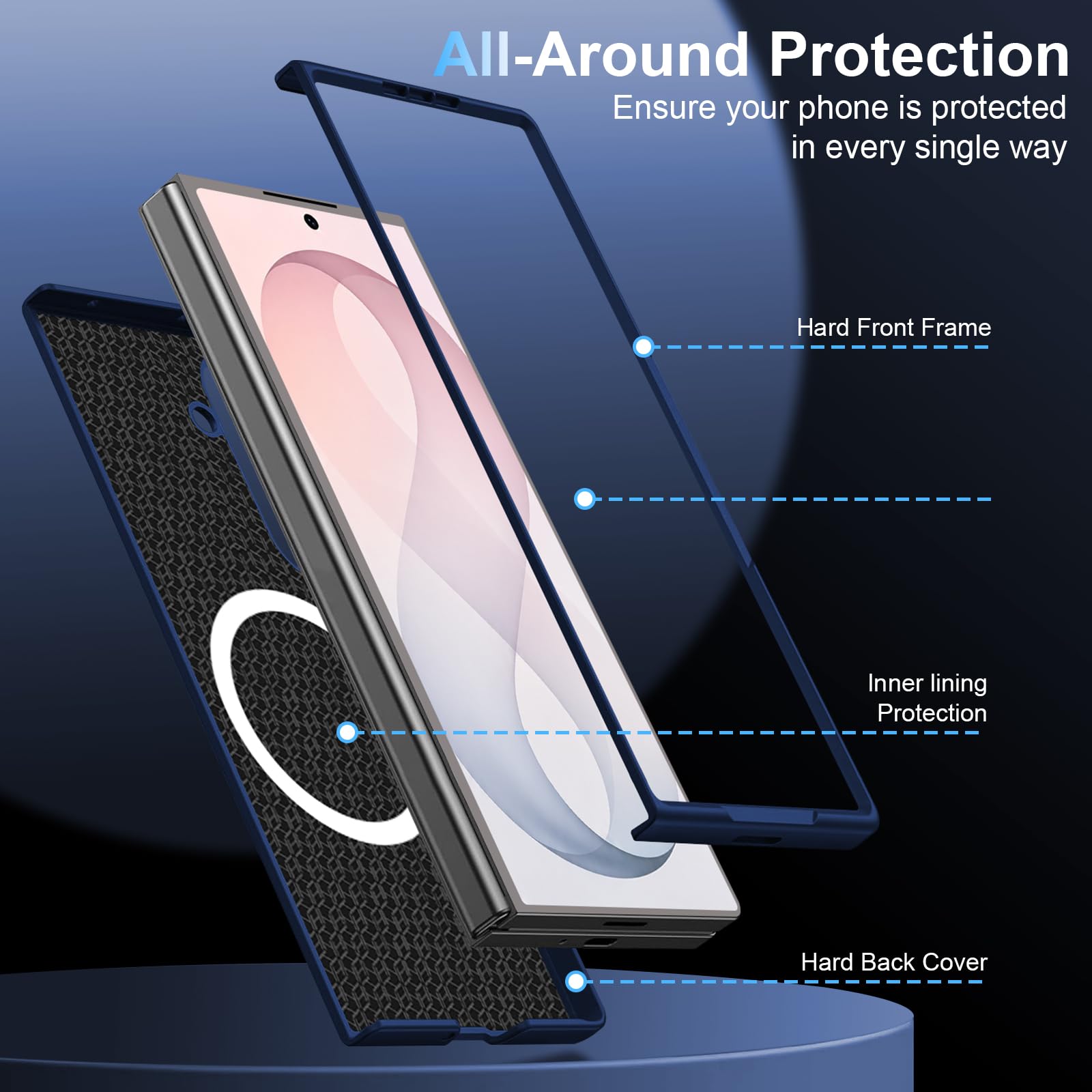 Croazhi Custodia per Samsung Galaxy Z Fold 8 Ultra, custodia magnetica compatibile con Mag-Safe, custodia rigida sottile in policarbonato pieghevole, custodia protettiva antiurto, finitura opaca