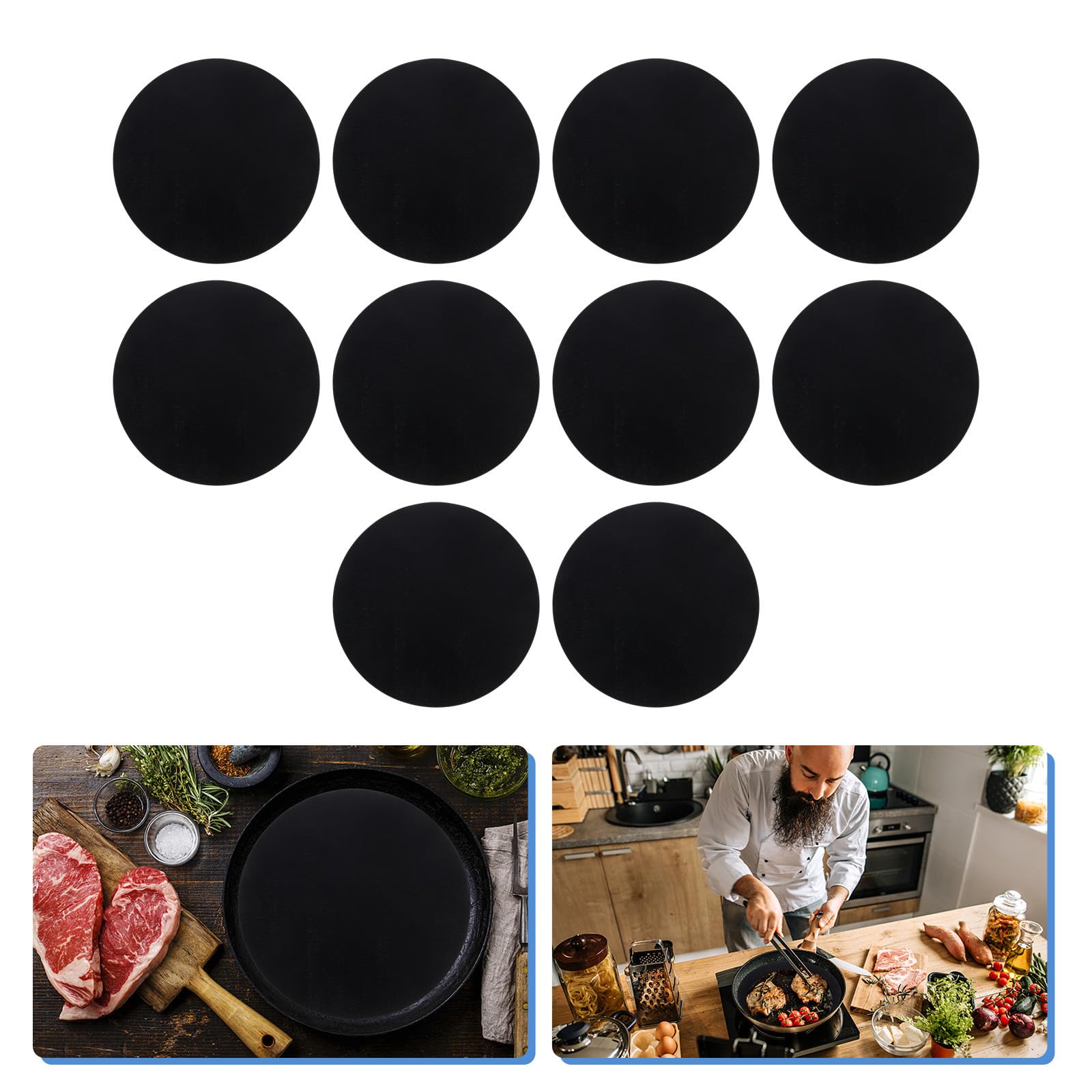 10 Almohadillas Antiadhesivas de Ptfe para Hornear, Resistentes al Calor, Revestimientos Reutilizables para Sartenes y Freidoras de Aire, Tapetes para Barbacoa y Cocina, Color