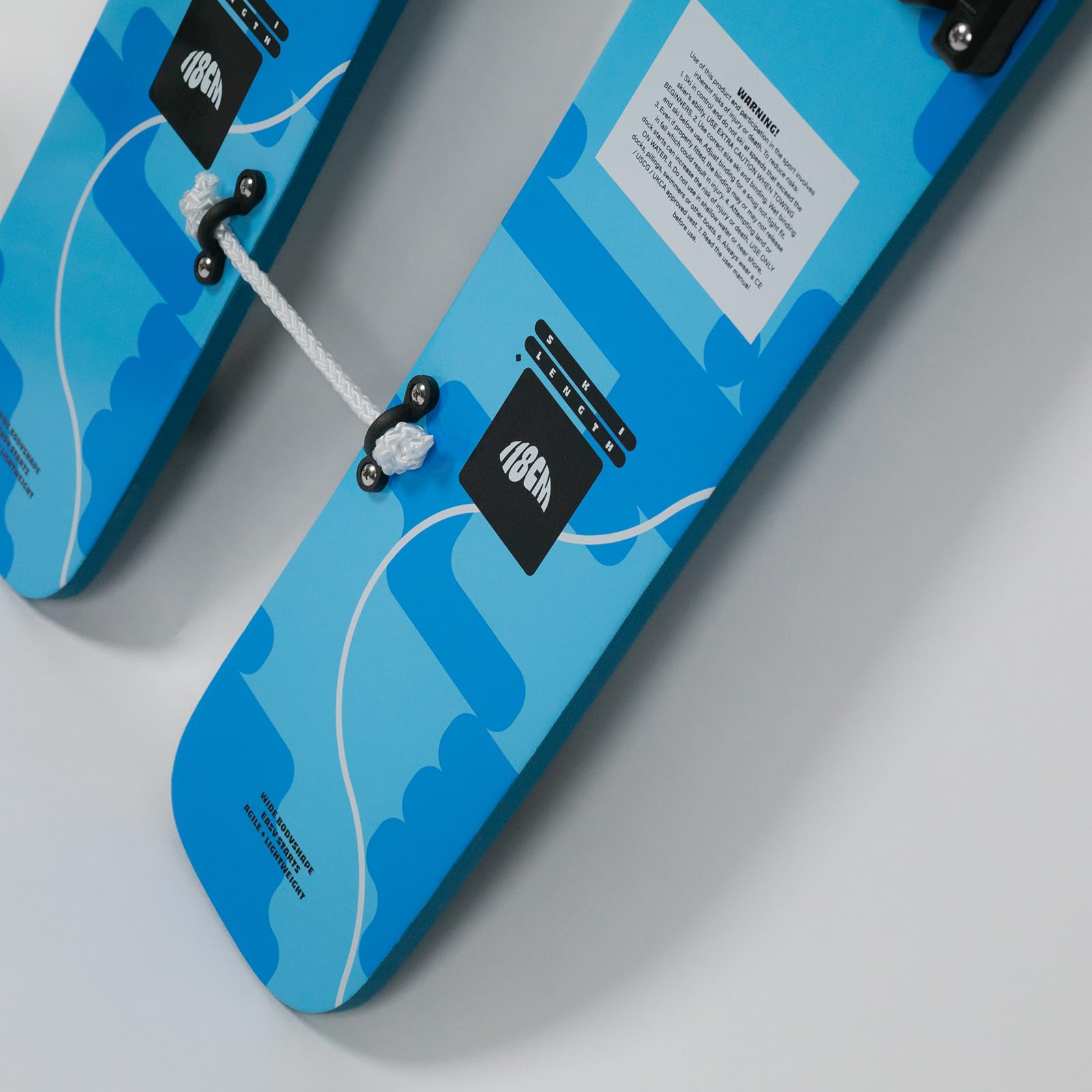 MESLE Wasser-Ski Wake Star 118 cm Kinder Trainer-Ski bis 45 kg Set mit Leine und Trainer Bar