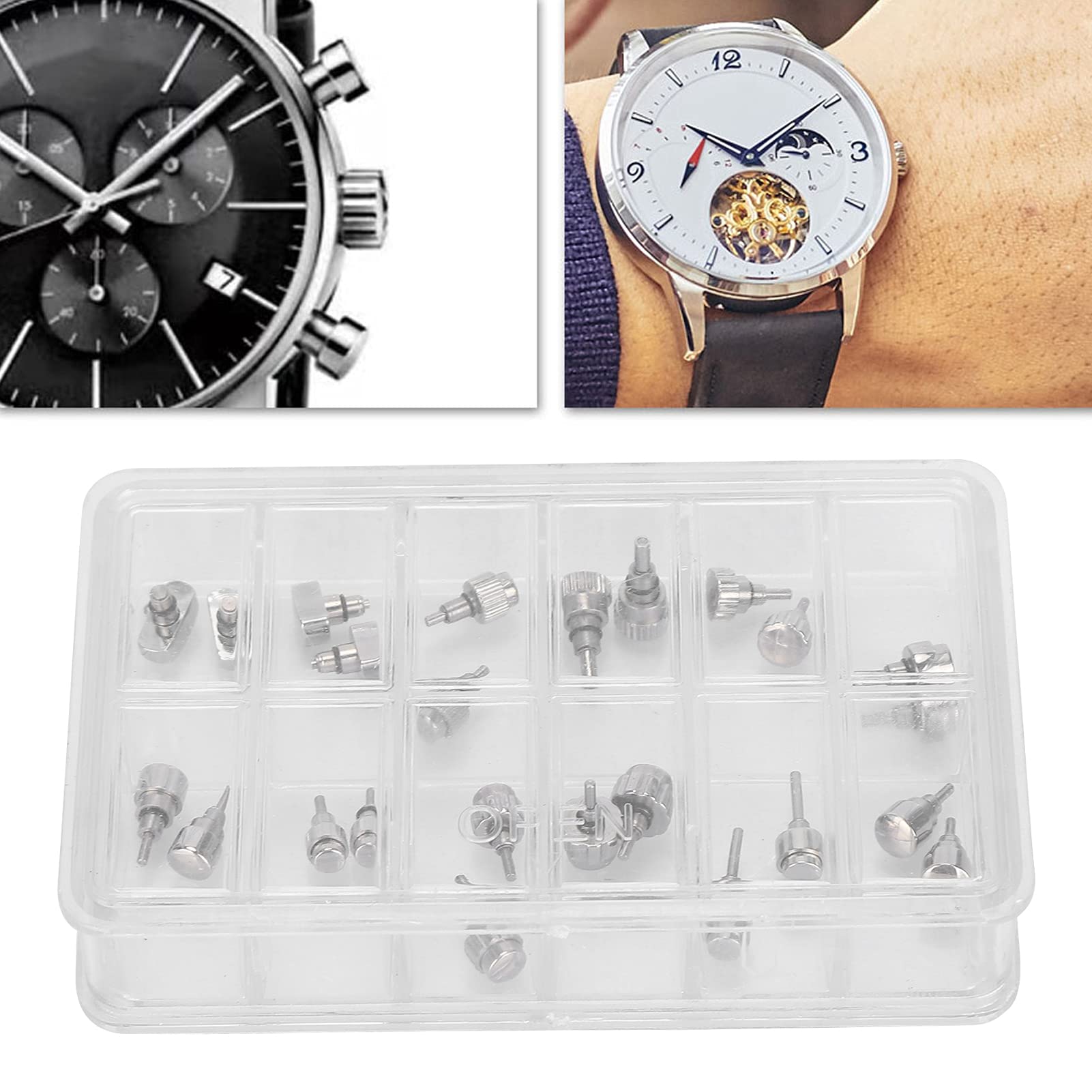 24-delig Horloge Drukknop, Horloge Drukknop Sleutelonderdelen Repareren Gereedschapsaccessoire Voor Horlogemaker