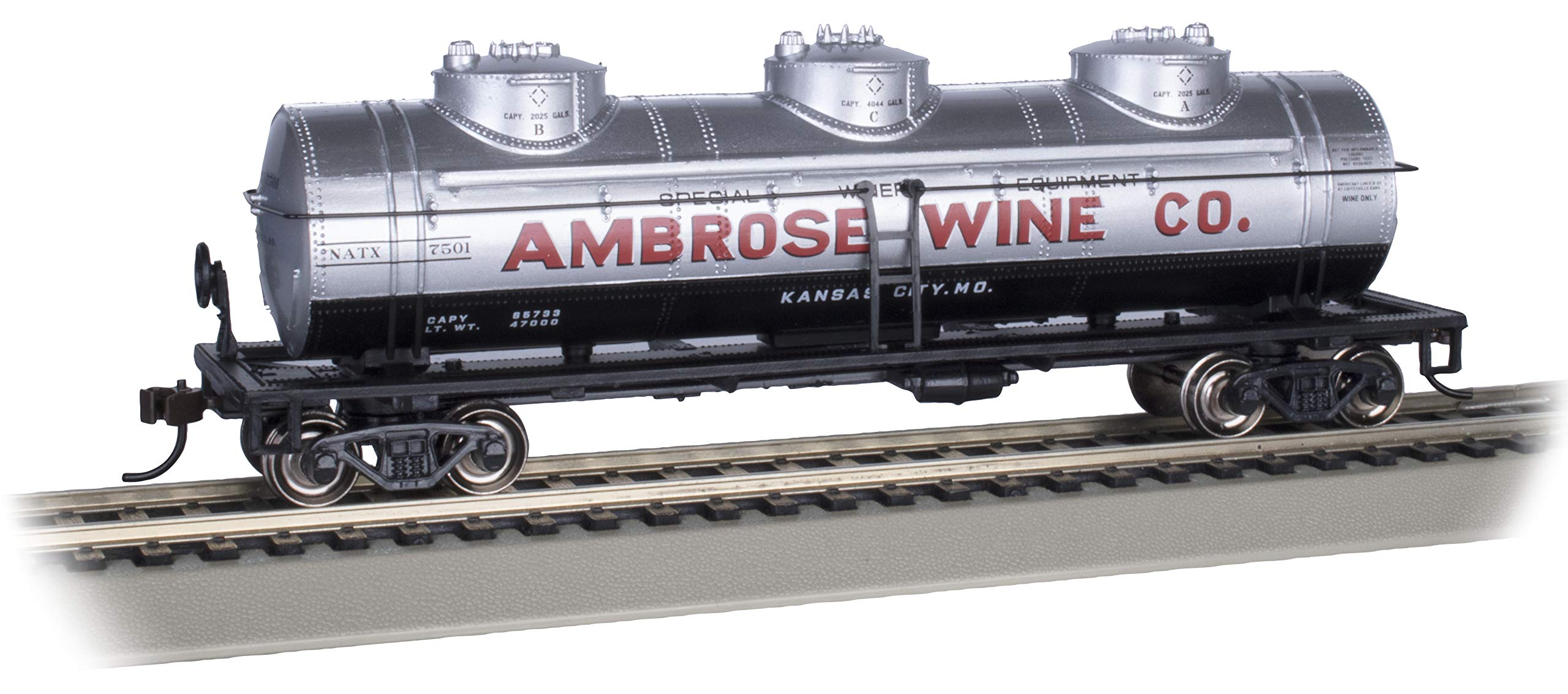Bachmann Trains - 40' Three-Dome Tank Car - Ambrose Wine CO. #7501 - HO Scale