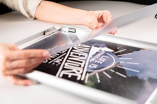 Miniatura 6 de BNV Marco de aluminio para póster de carga frontal  certificado de imagen, blanco, 8.5 x 11 pulgadas, perfil de 1 pulgada, montaje en pared, modo