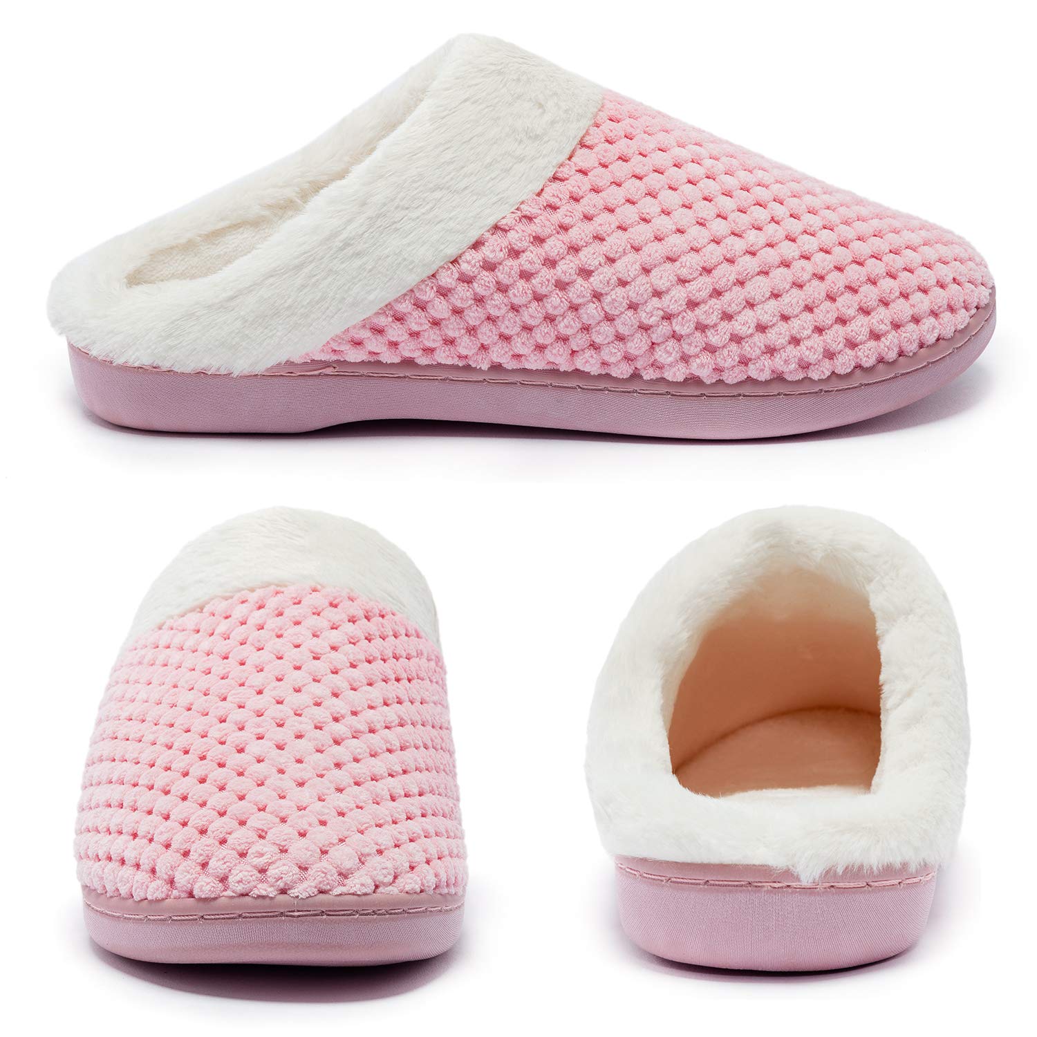 Kuako Inverno Pantofole Donna Peluche Ciabatte Caldo Comode Scarpe da Casa Antiscivolo Memoria Schiuma Pantofole Interno Esterno