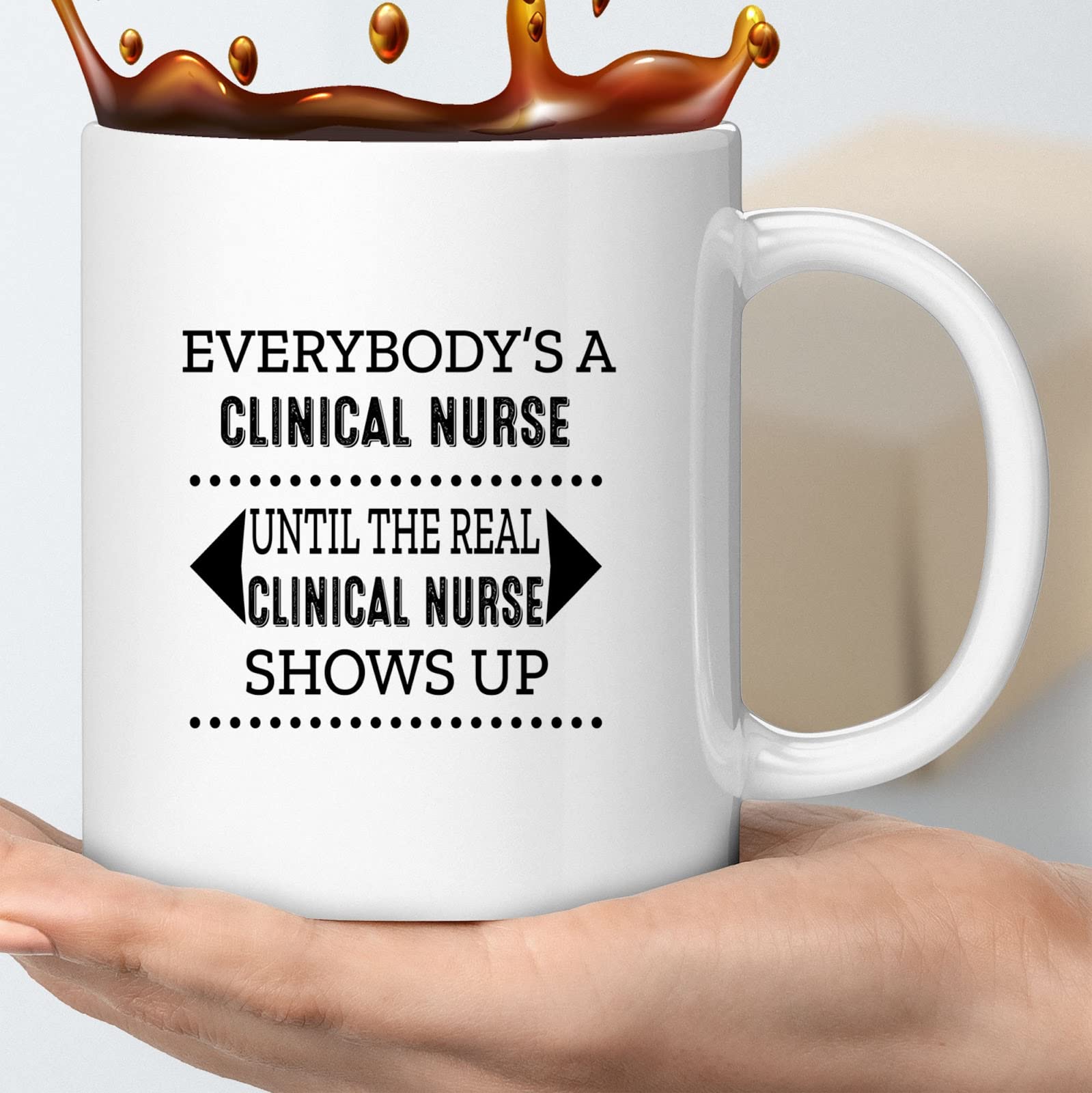 Coffee Mug Clinical Nurse Everybody's Clinical Nurse Until The Real Show Up Funny Gifts For Men Women Coworker Family Lover Special Gifts For Birthday Christmas Funny Cup Gifts 066864
