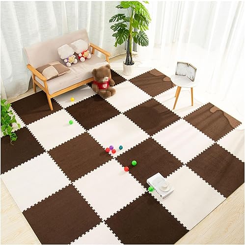 Miniatura 8 de Tapete cuadrado de 12 x 12 pulgadas, 12 unidades, antideslizante, lavable, esponjoso, suave, de espuma de rompecabezas, alfombras de escalada con