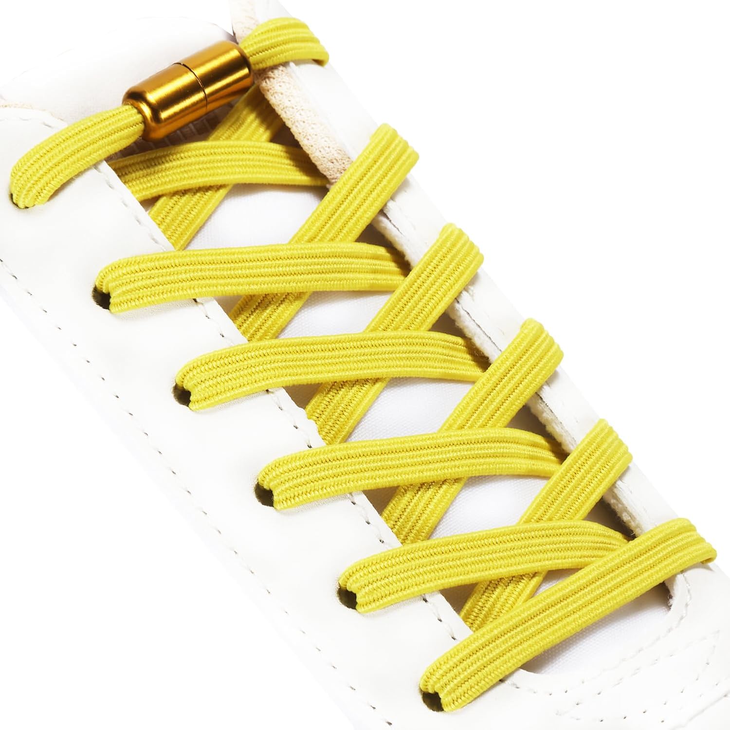 SULPO 2 paar veters zonder strikken, elastische veters voor sneakers, schoenveters snelsluiting, systeem met metalen capsules, voor volwassenen, kinderen en senioren, Pastel regenboog, Eén Maat