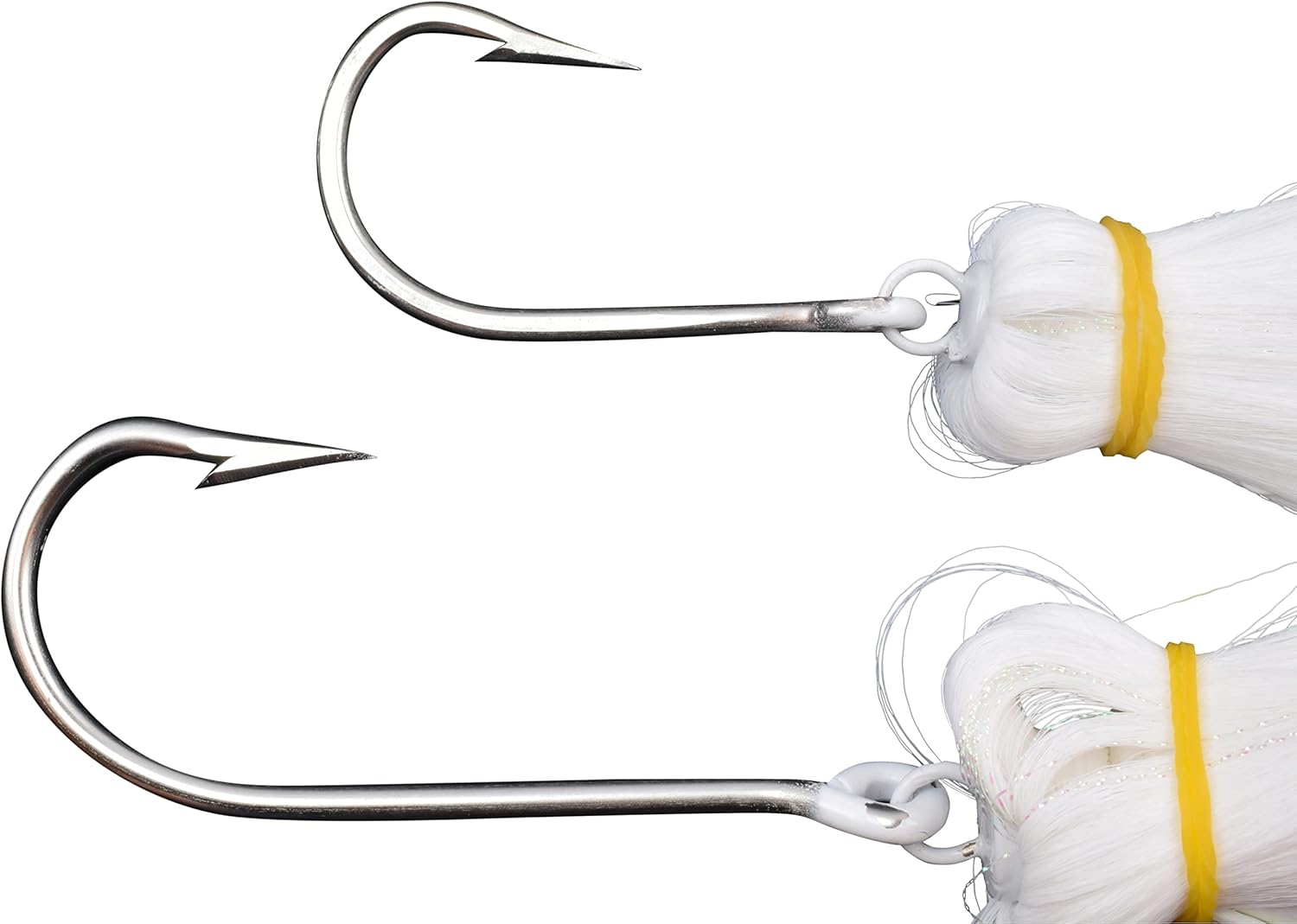 White 6oz & 24oz Bucktail Tandem Parachute Trolling Rig #1050-W