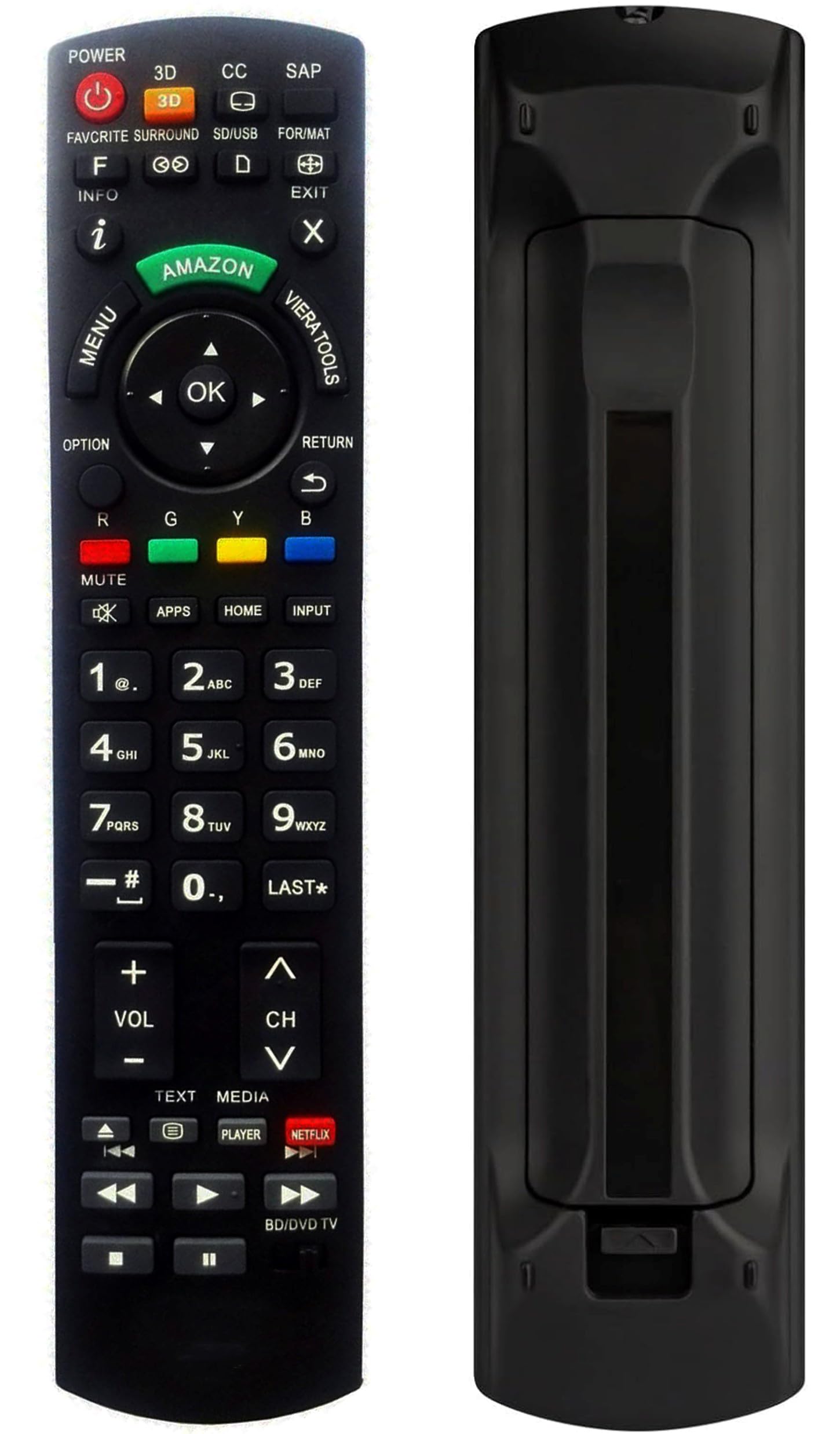 ユニバーサルリモート交換用コントロールフィットfor Panasonic n2qayb000705?N2qayb000706プラズマLCD LED HDTV TV 9jupf8b Amazon.com: N2QAYB000777 Replacement Remote Control fit for