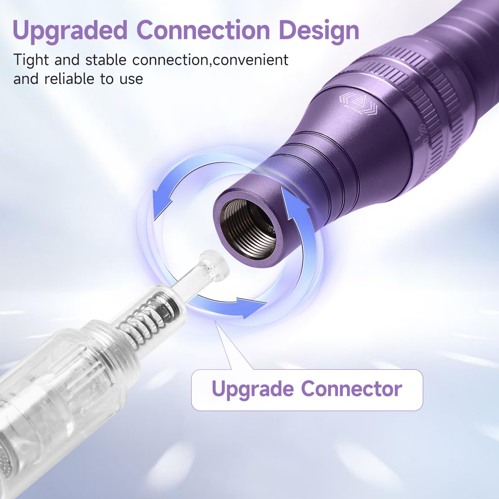 Microneedle Derma Roller Pen - Professional Microneeding 0.25 mm Derma Roller Beauty Pen - Microneedles Roller Pen for Women Men Tools (Purple)