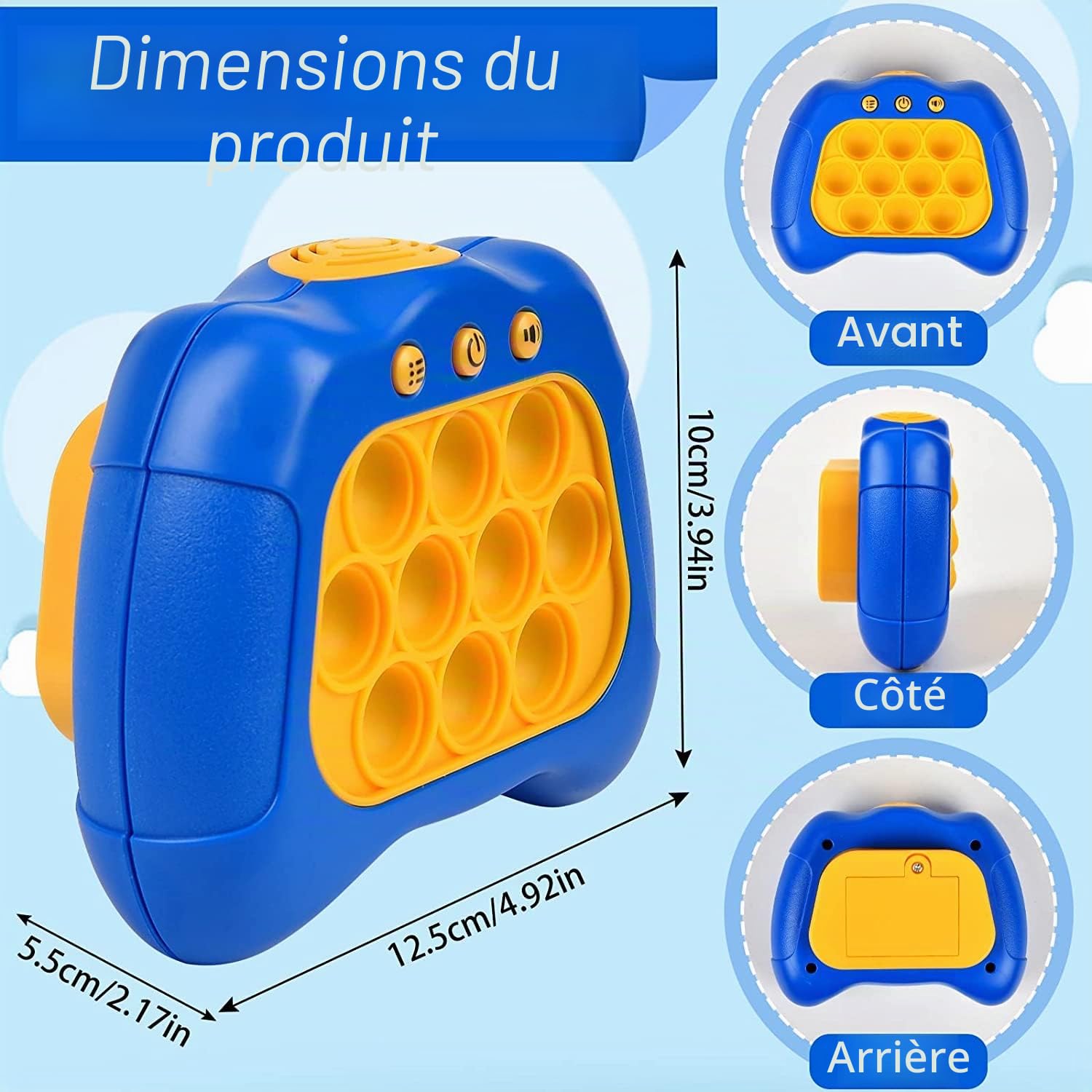 Jeu Pop Rapide Fidget – Machine Portable Avec Lumières Et Sons – Casse-tête Anti-Stress Pour Enfants Et Adultes – Cadeau Sympa