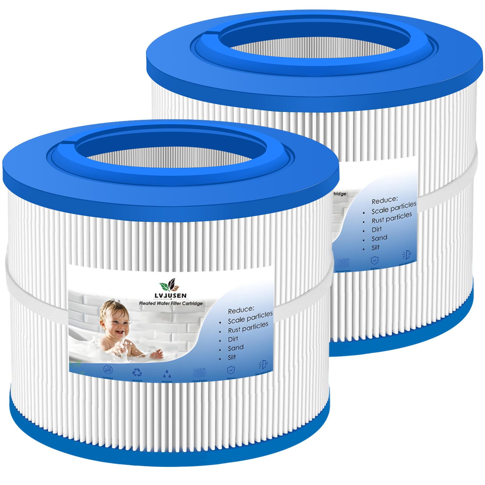 PBF40 Filtro Spa Compatibile Bull Frog Wellspring 30 | Confezione Da 2, 40 Mq, 15x20 Cm, Facile Da Pulire