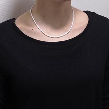 Amazon | [K.jewel] 白珊瑚 チューブネックレス 42cm 天然 さんご