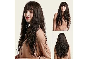 Alluringly Dark Brown Wavy Wig for Women