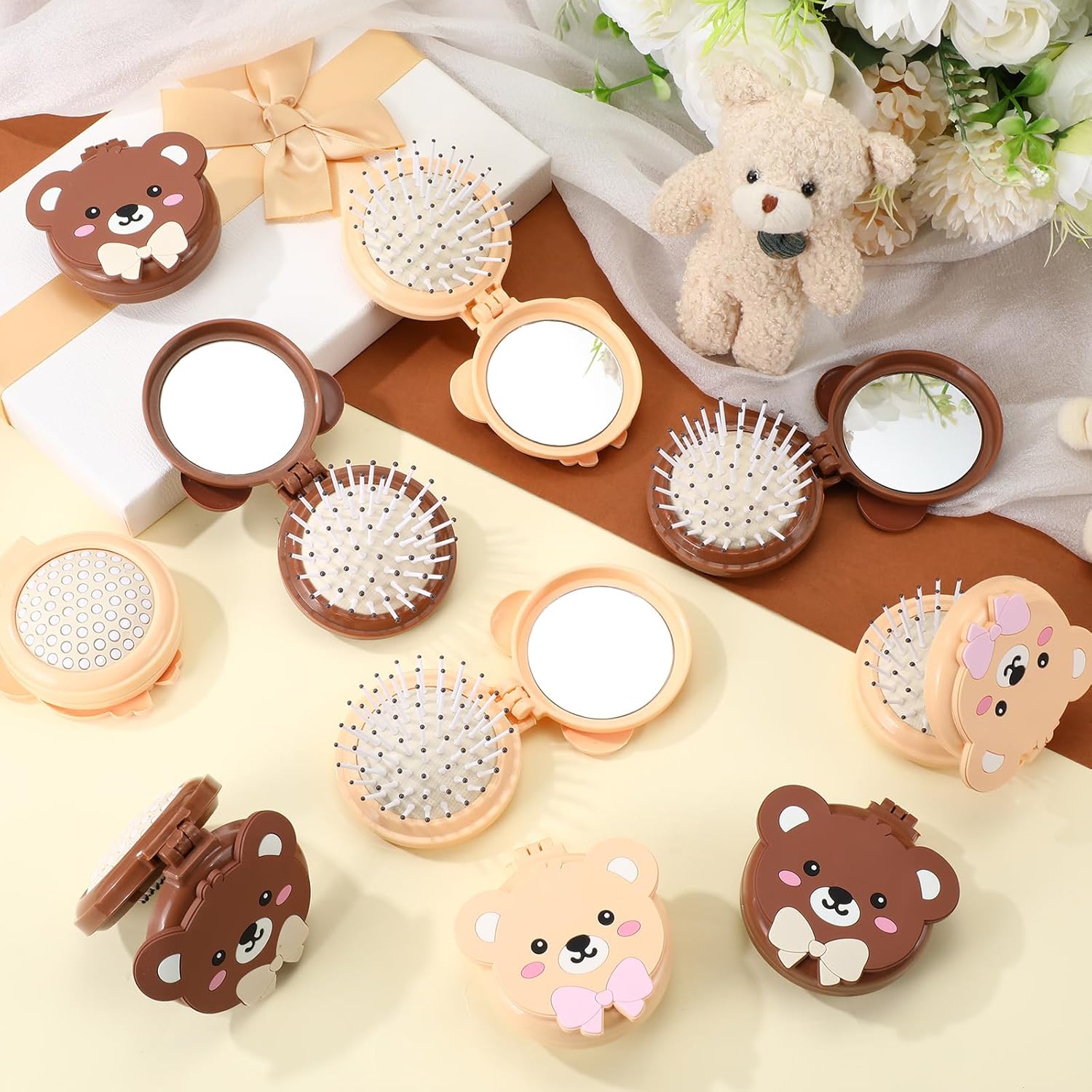 ◇【限定】マペペ デタングリングブラシ ミニ カラフルパーティ〈ピンク〉◇の通販 - 【メイクアップソリューション オンライン】 Maxdot 30個 くま ミニ 折りたたみ式 ミラー ヘアブラシ パーティー 記念品 キッズ 漫画 デタングラー ポケットブラシ