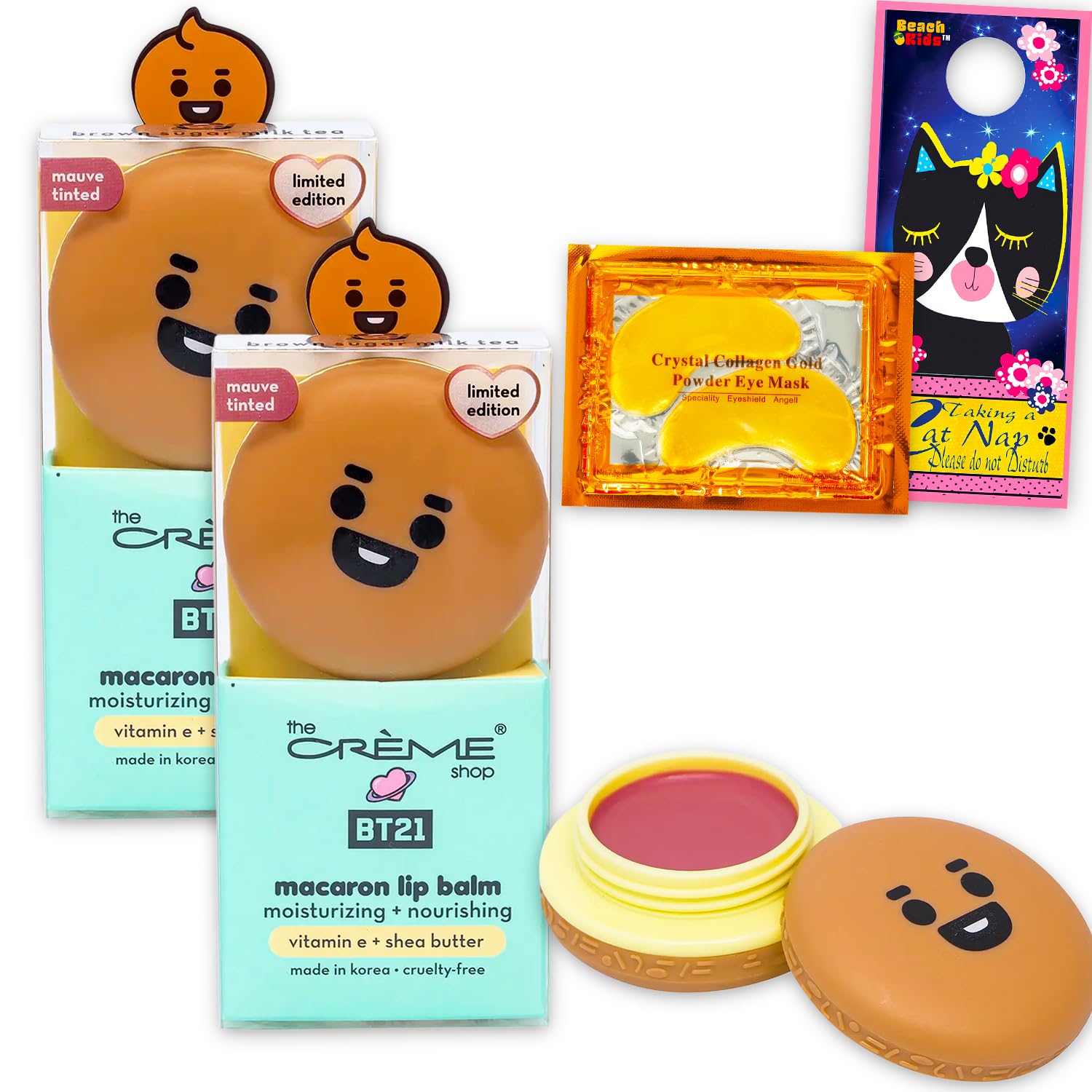 Amazon.com : The Creme Shop x BT21 Lip Balm Set – Bundle with 2