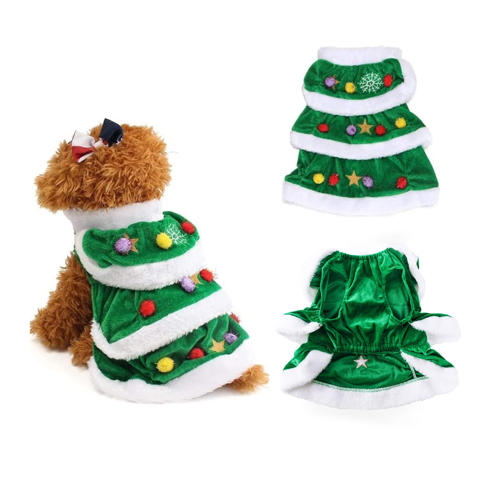 Amazon.co.jp: NACOCO 犬用マント ペット 冬服 クリスマスツリー