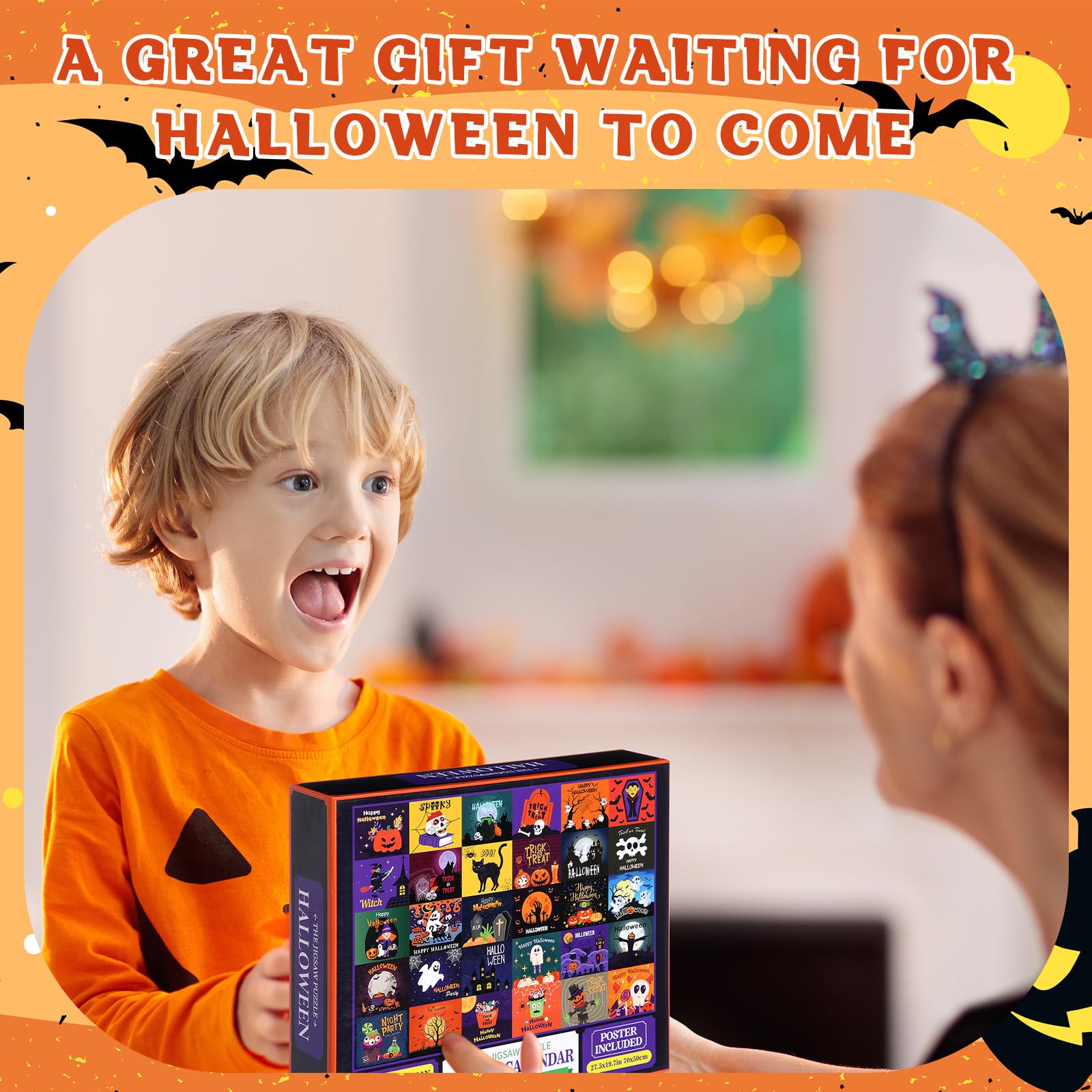 HyDren Calendario dell'Avvento di Halloween 2025, 30 giorni Conto alla rovescia di Halloween, 30 scatole di puzzle del calendario dell'Avvento per adulti, ragazzi, ragazze, adolescenti, sorpresa