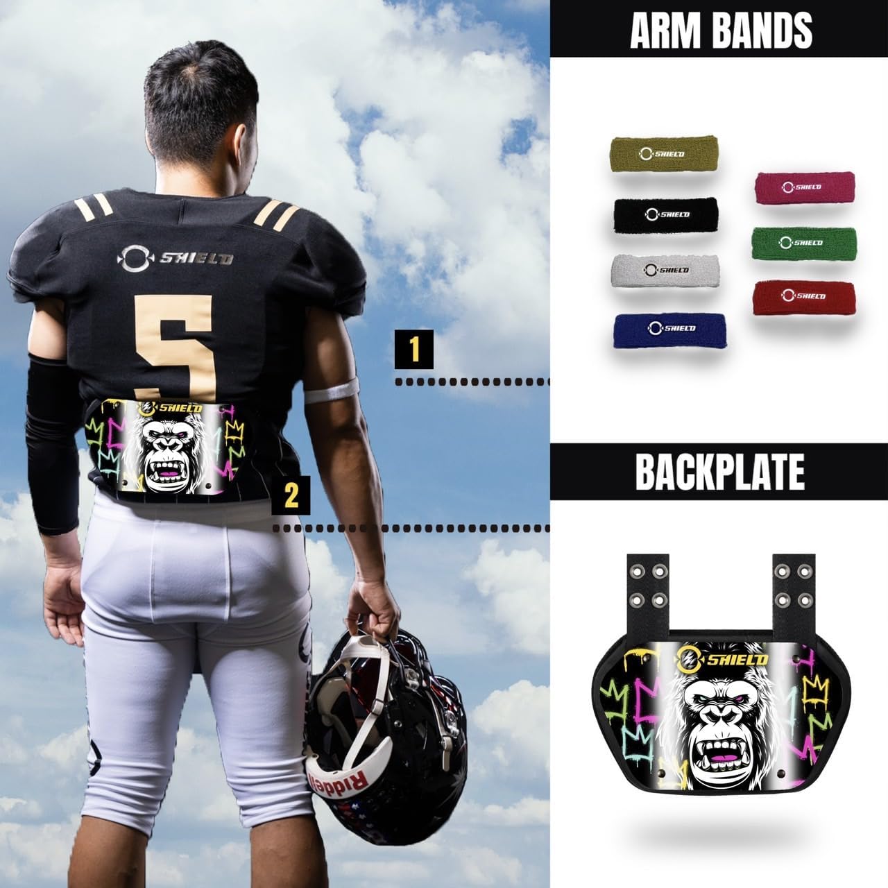 O Shield Football Back Plate, Backplate Football, Wild Series, Animal Series