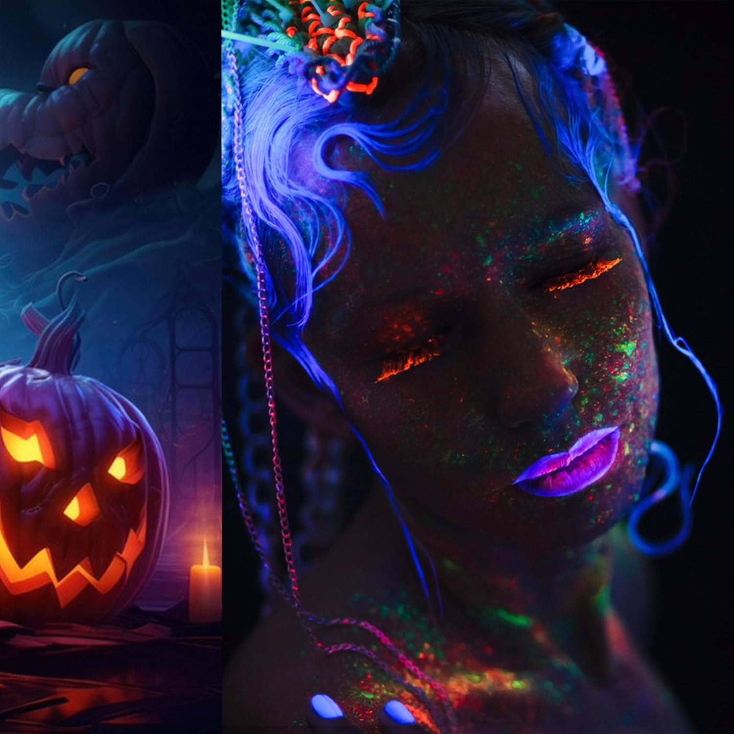 uv Blacklight, Black Light Glow Party,Glow in The Dark Party Supplies 30W IP66 Waterproof,395nm Halloween Glow Party Large Space, Uranium Glass for Bedroom lamp