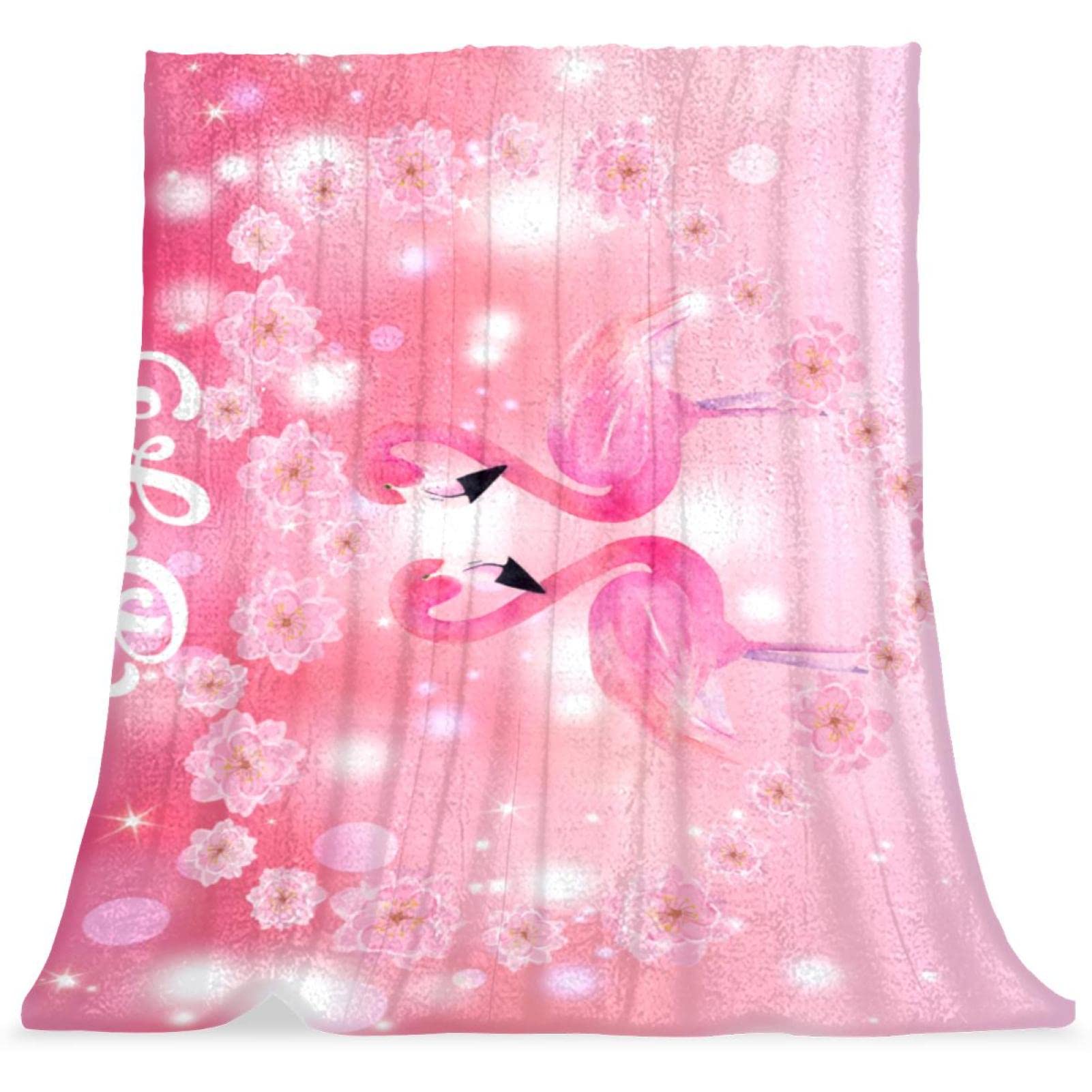 Couvre-lit tulipes et flamants roses doux et moelleux pour enfants et parents
