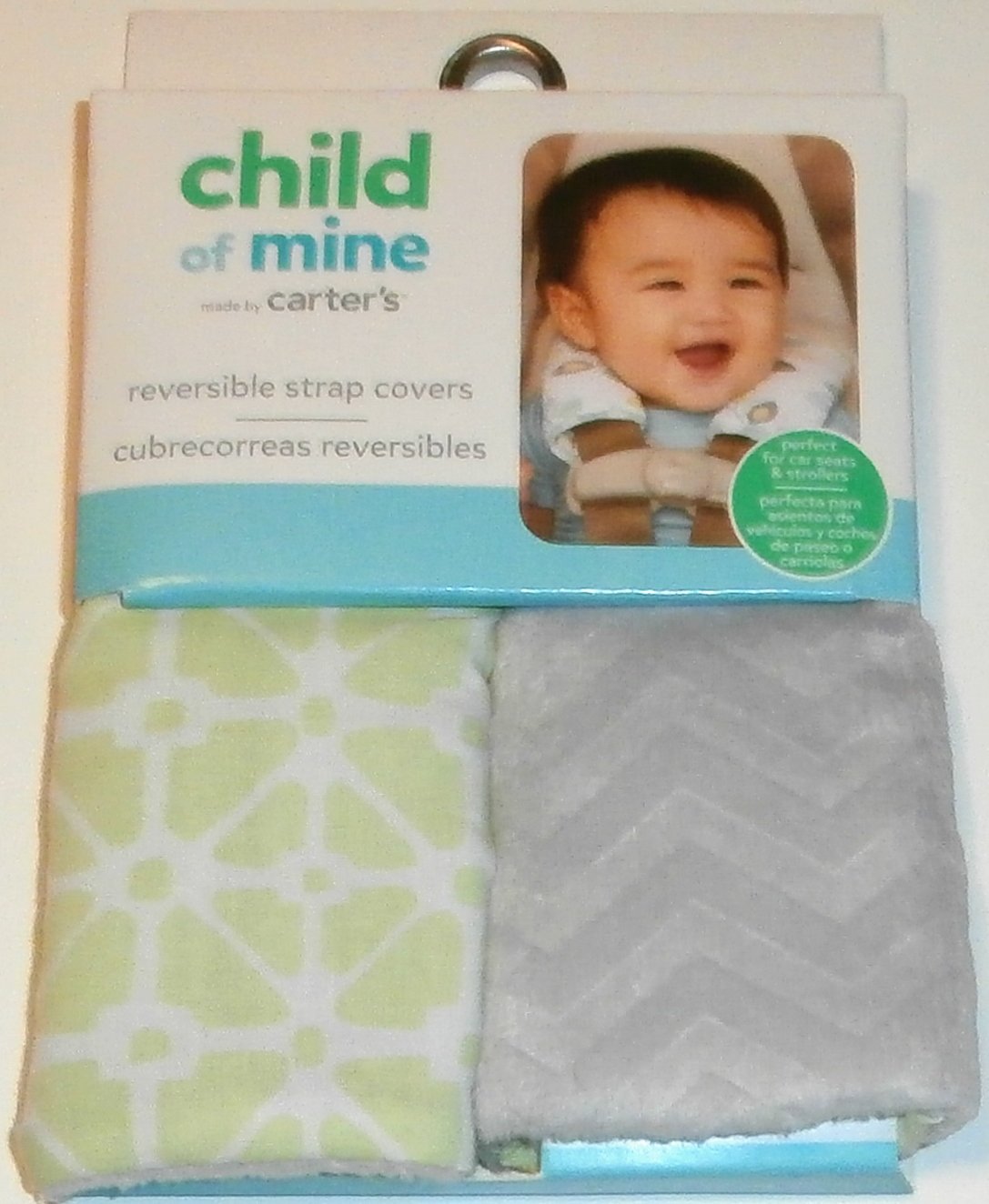 Carter'sChild of Mine Green and Gray Reversible Strap Covers