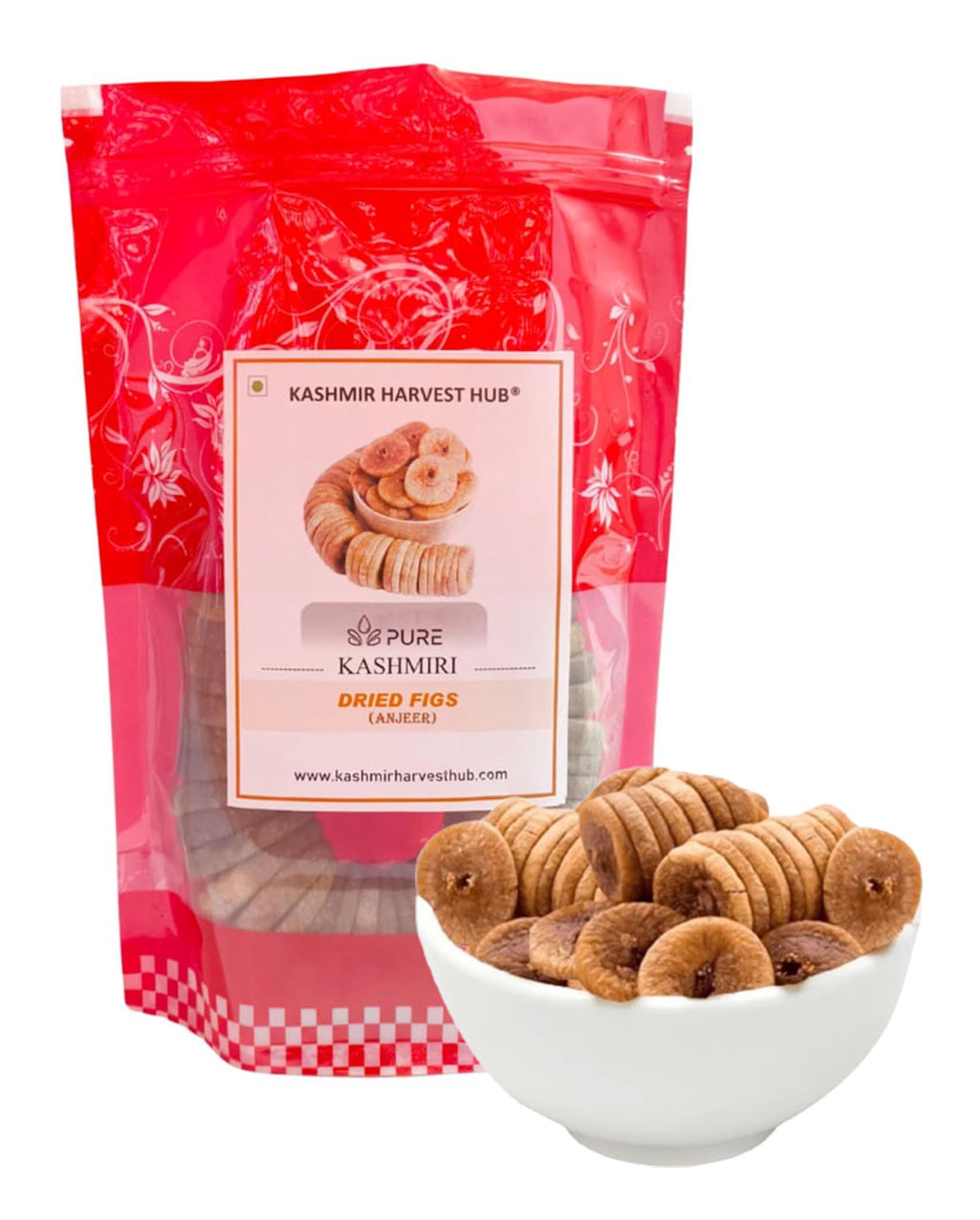 KASHMIR HARVEST HUB Kashmiri Dried Figs - 400 Gram|Dried Anjeer|100% Natural & Pure|Authentic|Rich Source Of Fibre Calcium & Iron|Low In Fat|Increases Immunity (Pack Of 1)
