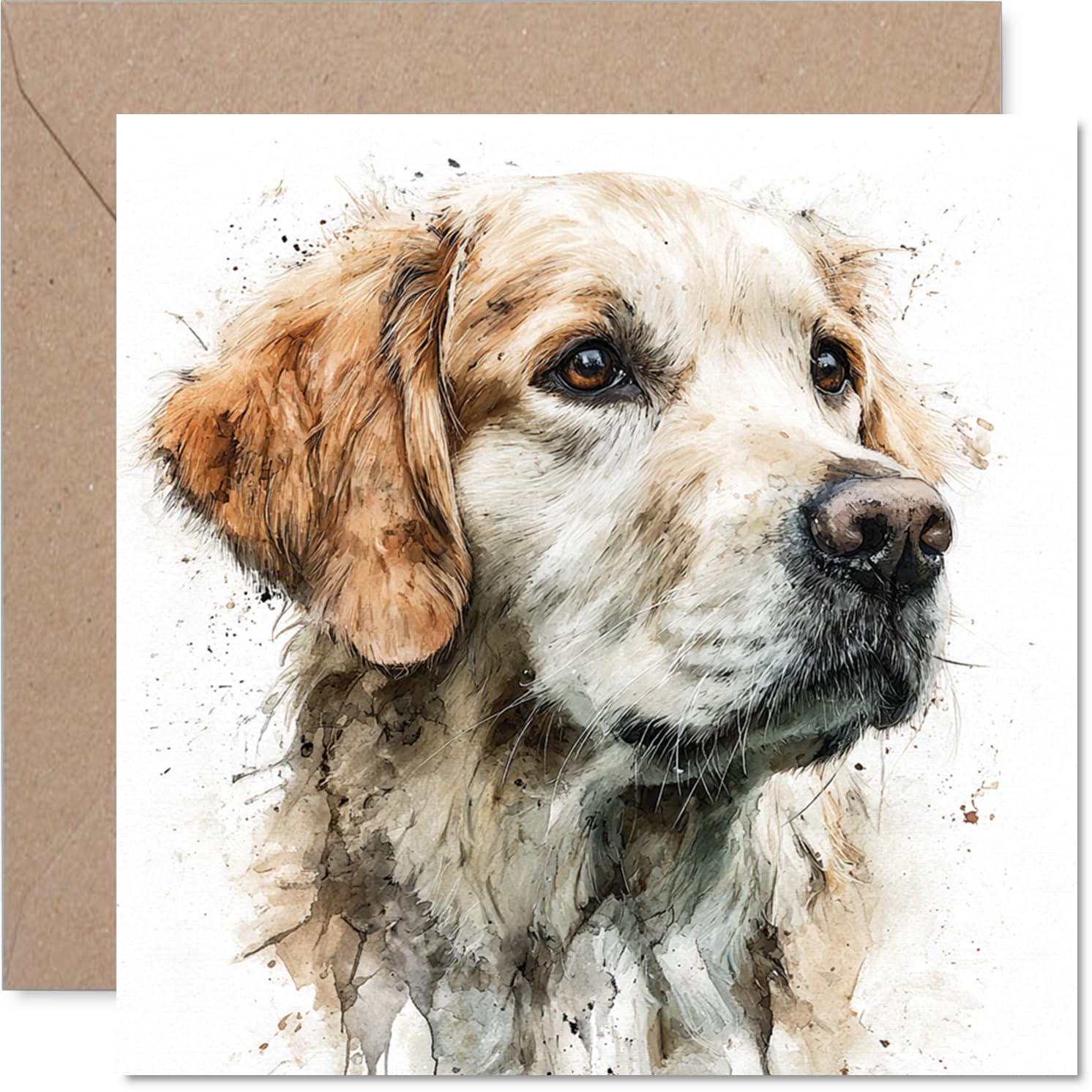 Golden Retriever Birthday Card for Men Women - Dog Breeds - Happy Birthday Card for Uncle Brother Cousin Friend, 145mm Bday Greeting Cards