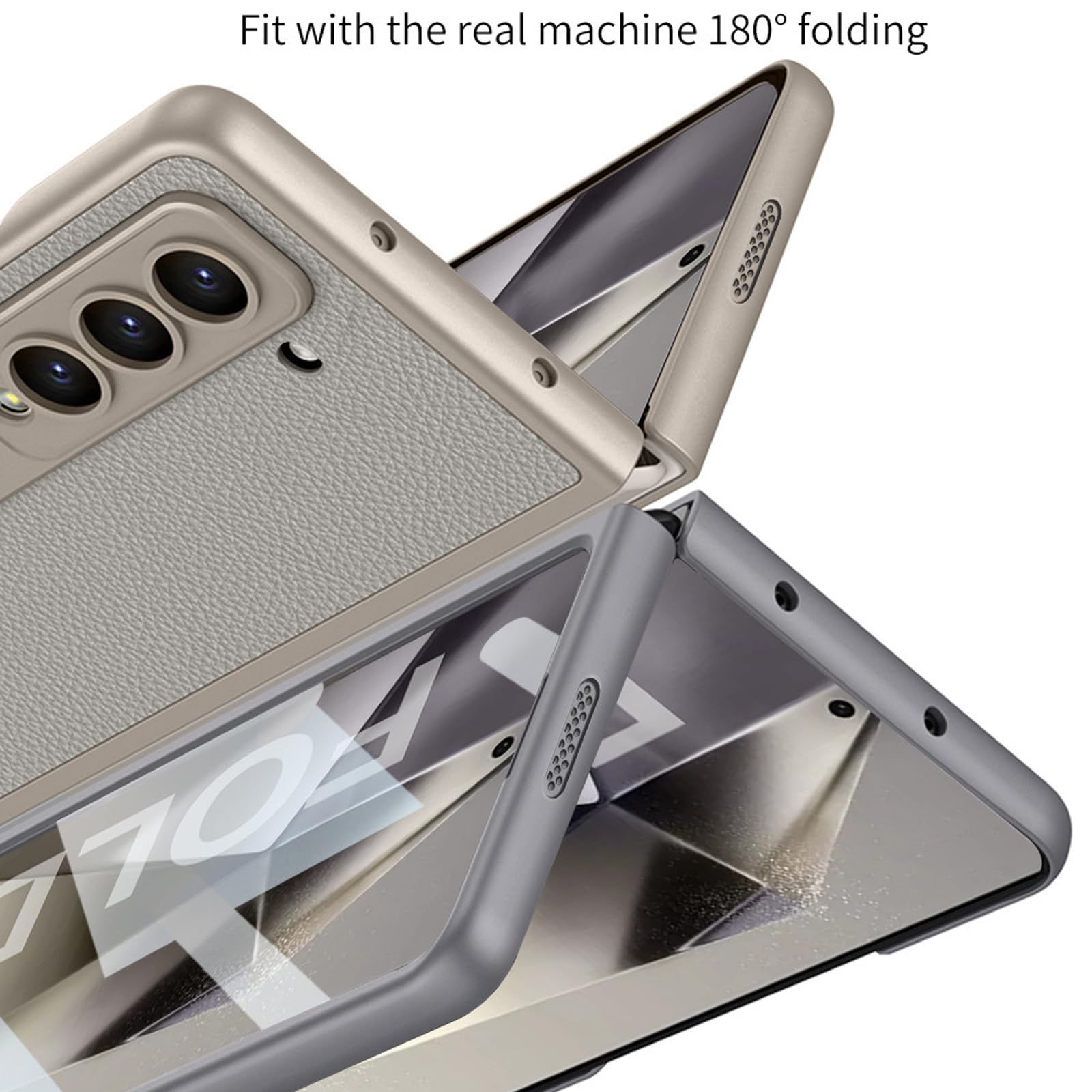 Kickstand Etui do telefonu Samsung Galaxy Z Fold 6, wąskie skórzane etui z teksturą z włókna węglowego, kompleksowa ochrona, odporne na wstrząsy, odporne na zarysowania, czarne, składane 6