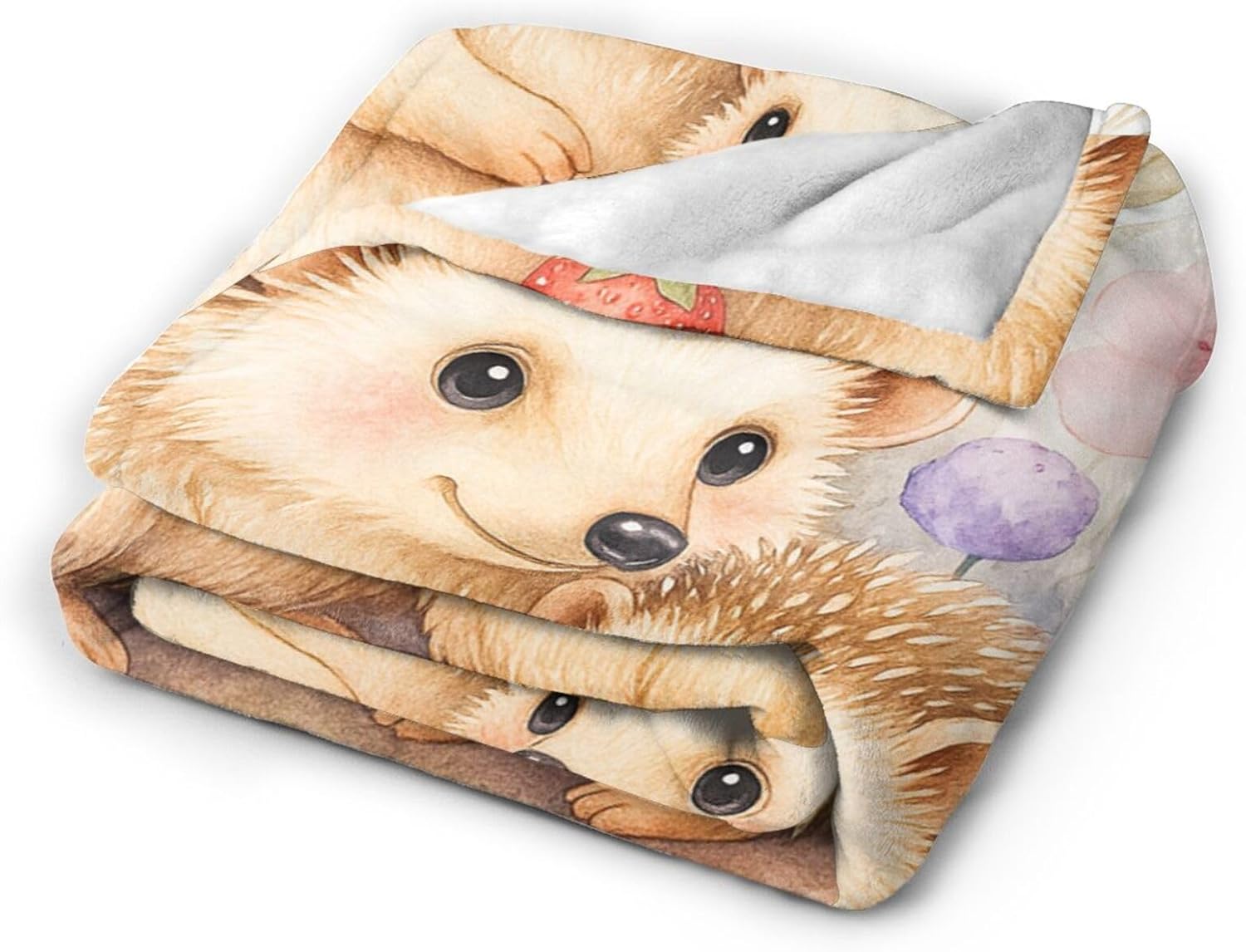 Hedgehog Blanket Cute Hedgehog Throw Blanket Gifts for Women Girls Fleece Fuzzy Soft Cozy Flannel Plush Warm Bedding Stuff for Kids Adults Sofa Bed Couch 40 x 50 Inch - Image 6