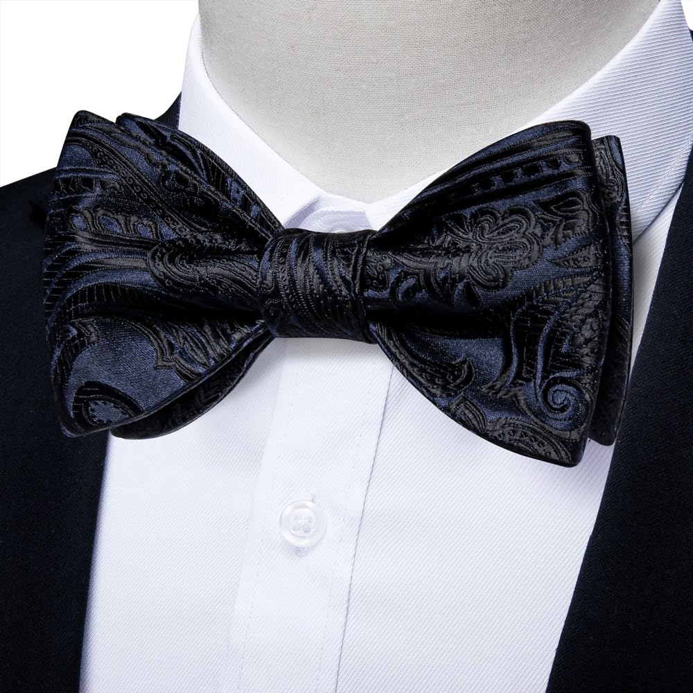 JFDBGU Bow Ties Pocket Square Cufflins Set Classic Bowties for Man Accessories Wedding Party Gift