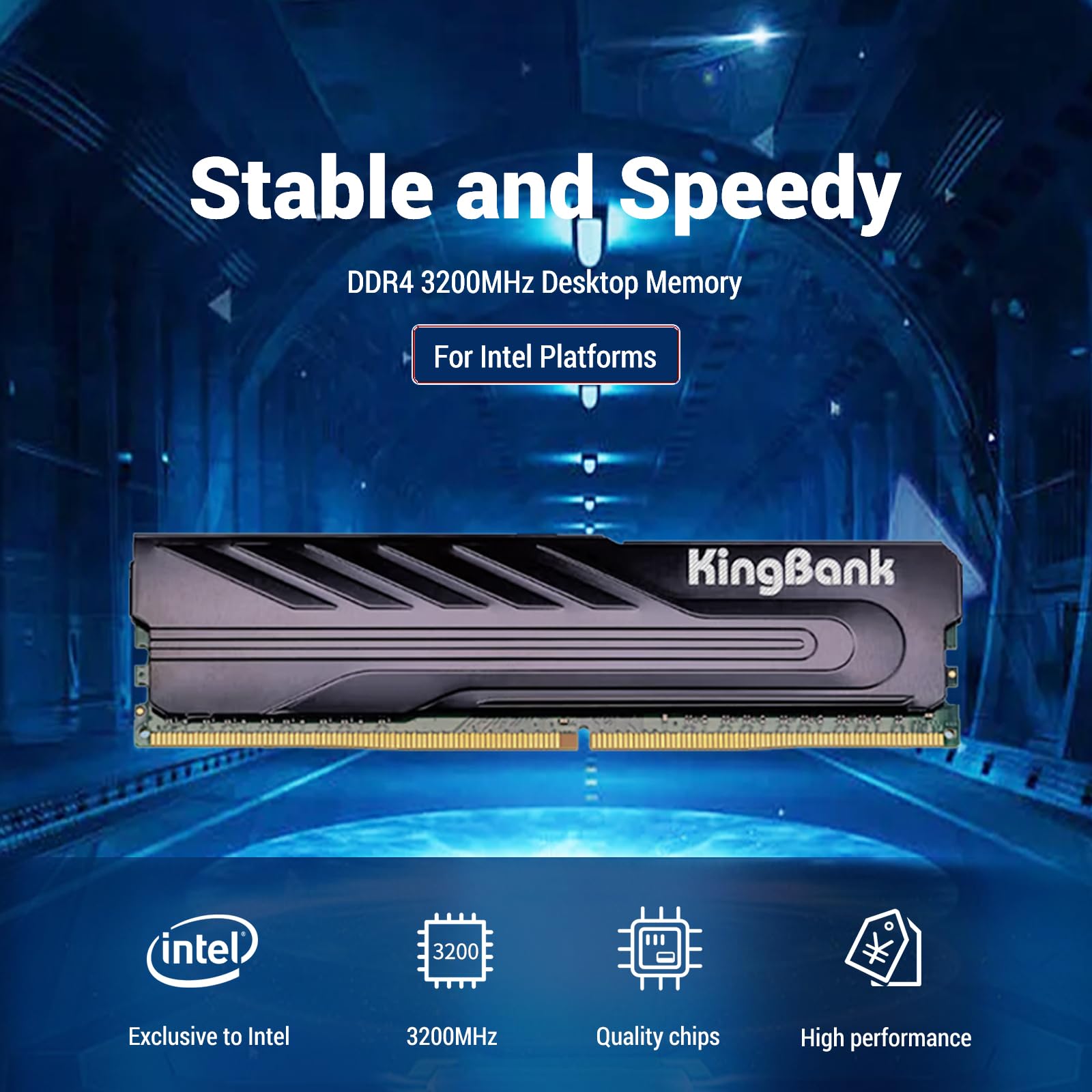 Memória Ram KingBank DDR4 16GB 3200Mhz 1.2V CL22 para Computador