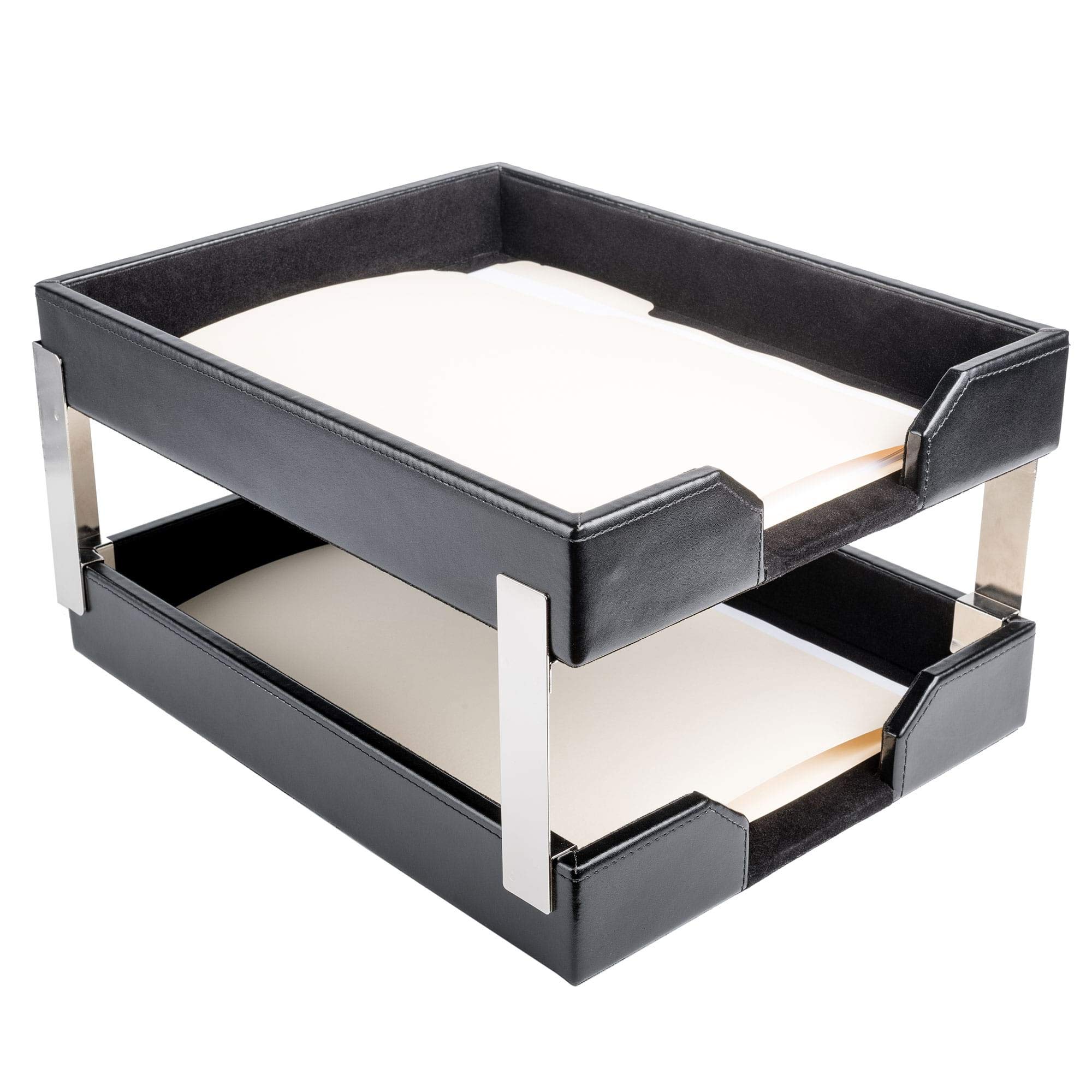 A1422 Double Letter Tray, 13.50 x 10.50 x 7.25, Black