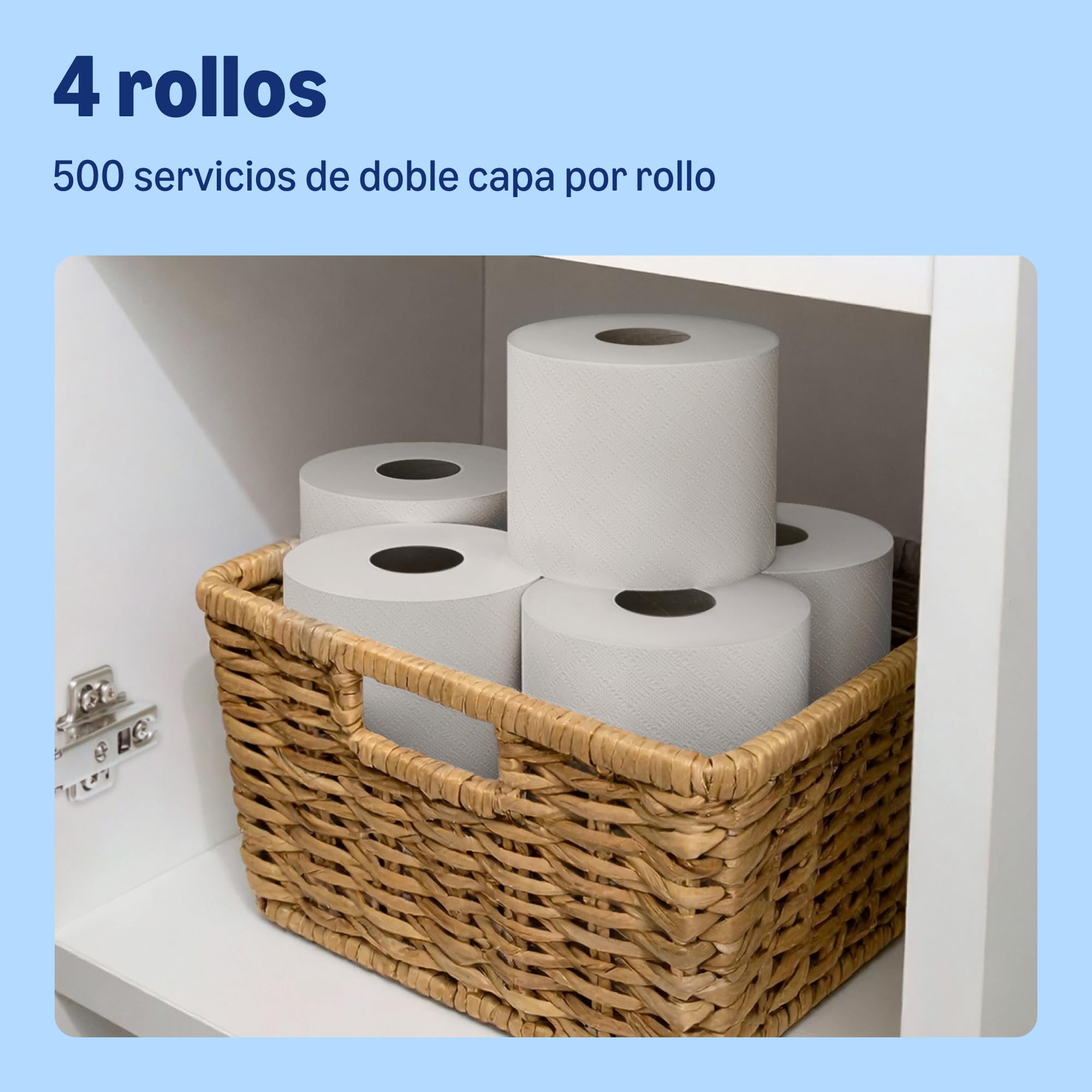 by Amazon Papel higiénico (Maxi Roll), acolchado de 2 capas, suave y delicado, 4 rollos (1 paquete de 4), 500 desgarros por rollo, certificado FSC