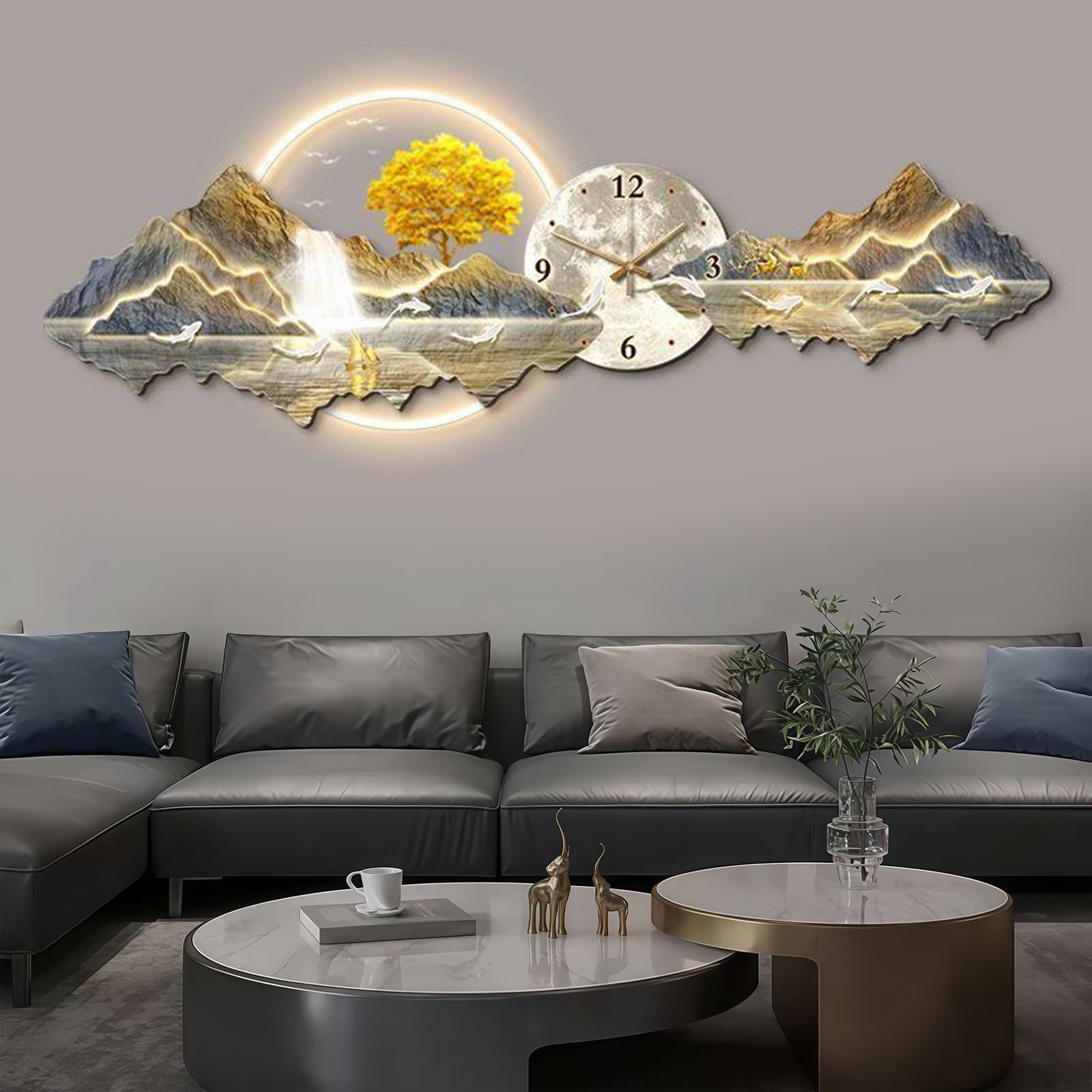 Horloge murale silencieuse 3D LED pour en finir avec le tic-tac nocturne