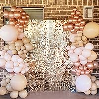 Vista 175 de 36 Panels Giltter Wall Backdrop Pink Shimmer Wall Backdrop for Party Wedding Birthday Engagement Bachelorette Parties Anniversary Decoration