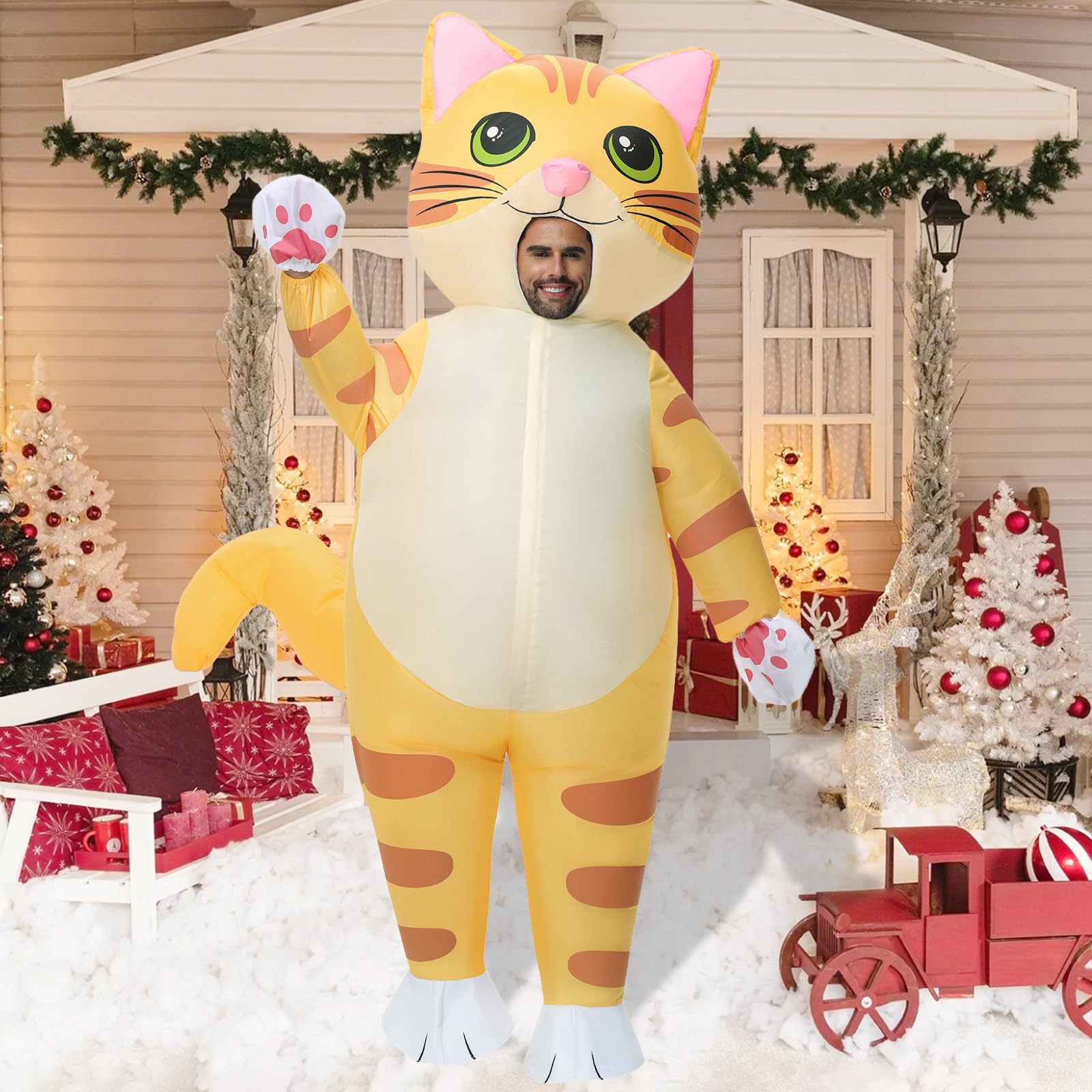 Spinosaurus Costume gonfiabile da gatto per adulti, costume natalizio gonfiabile per Halloween e Ringraziamento, costume da animale per donne e uomini