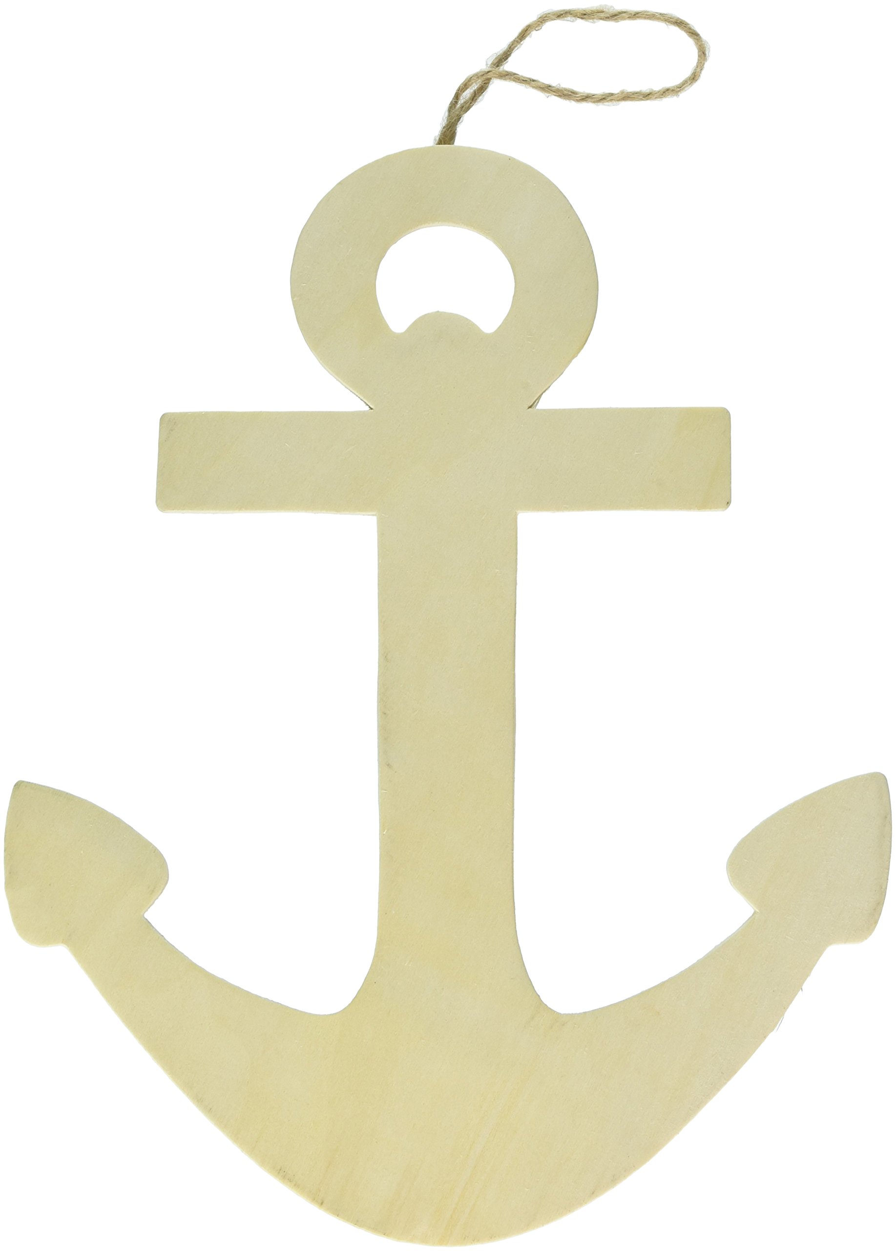 Darice Unfinished Wooden Anchor Decor Measures 8.75 inches by 11 inches Wall Hanger, Natural