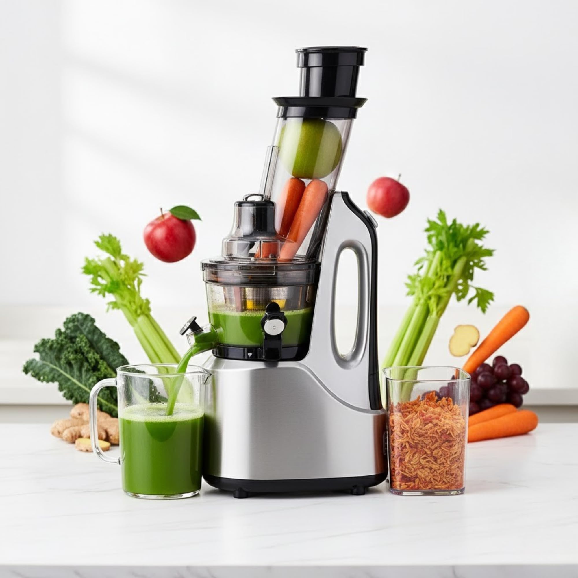𝓓rumstone Cold Press Slow Juicer Machine for Home Kitchen, Masticating Juice Extractor with High Juice Yield, Low Noise Operation & Easy Assembly-picture-11