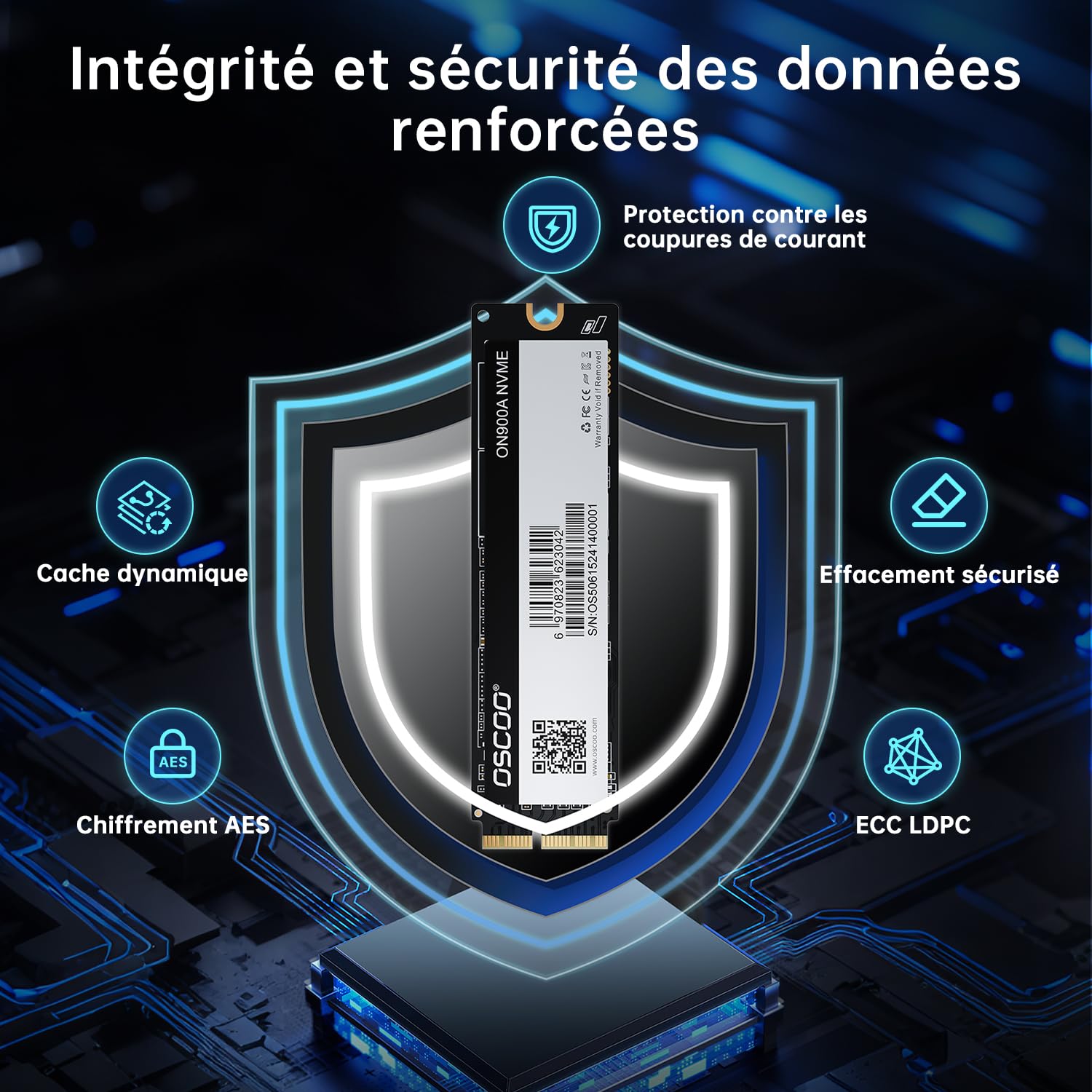 2To NVMe SSD PCIe gen3.0x4 Disque Dur Interne pour Lire et écrire Jusqu’à 3500Mo/s, Technologie NVMe 3D NAND, pour MacAir 2013-2017, MacPro 2013-2016, Mac Mini 2014, iMac 2012-2018