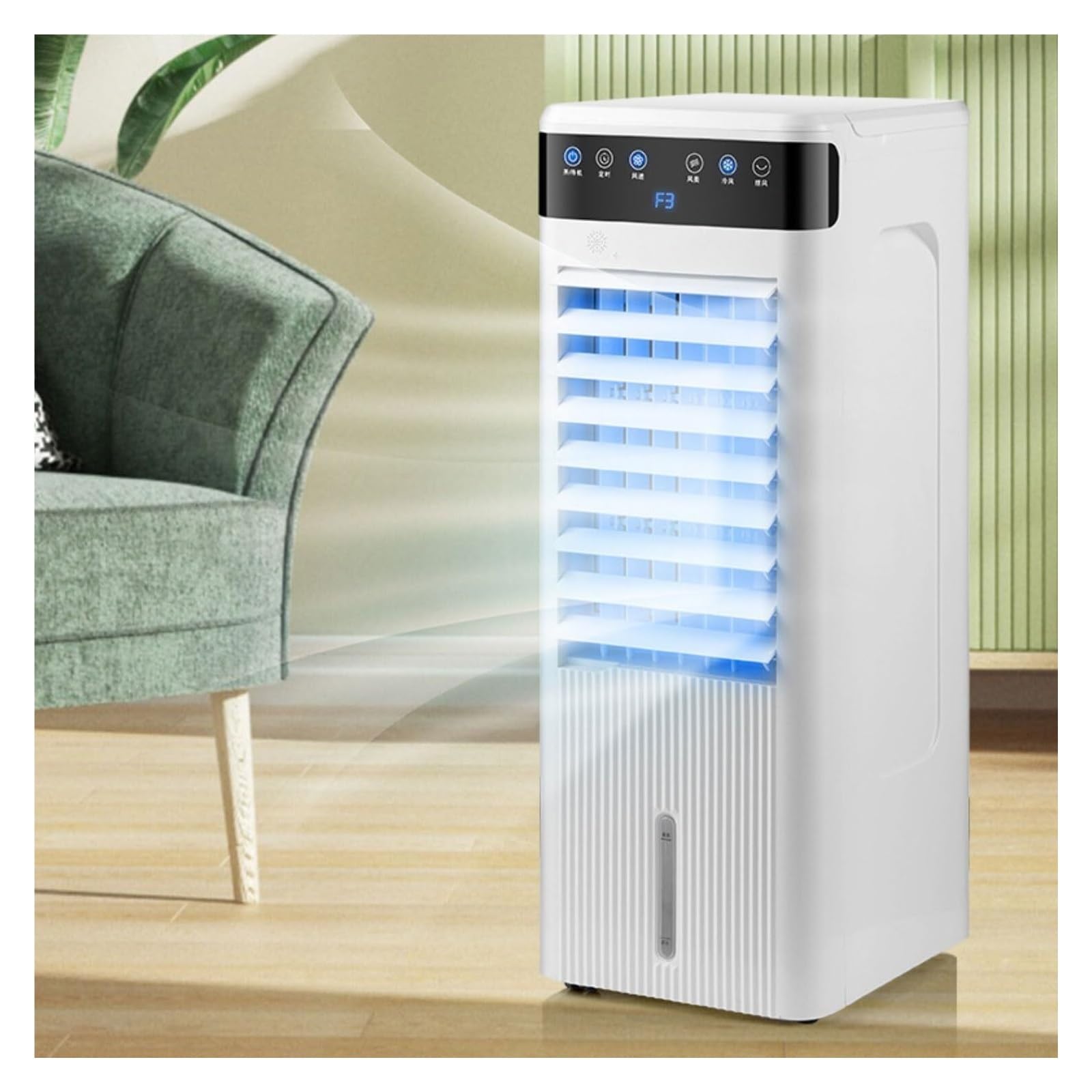 Portable evaporative cooler， Portable Air Conditioner, Evaporative Cooling Fan with 6L Water Tank