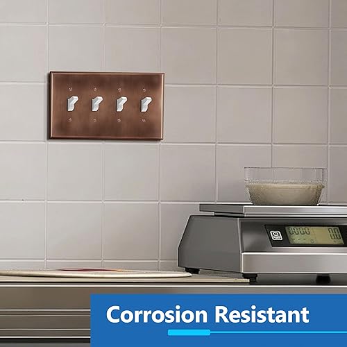 Miniatura 10 de LIDER Placa de pared de metal para interruptor de luz de palanca, cubierta de interruptor de acero inoxidable, resistente a la corrosión, tamaño