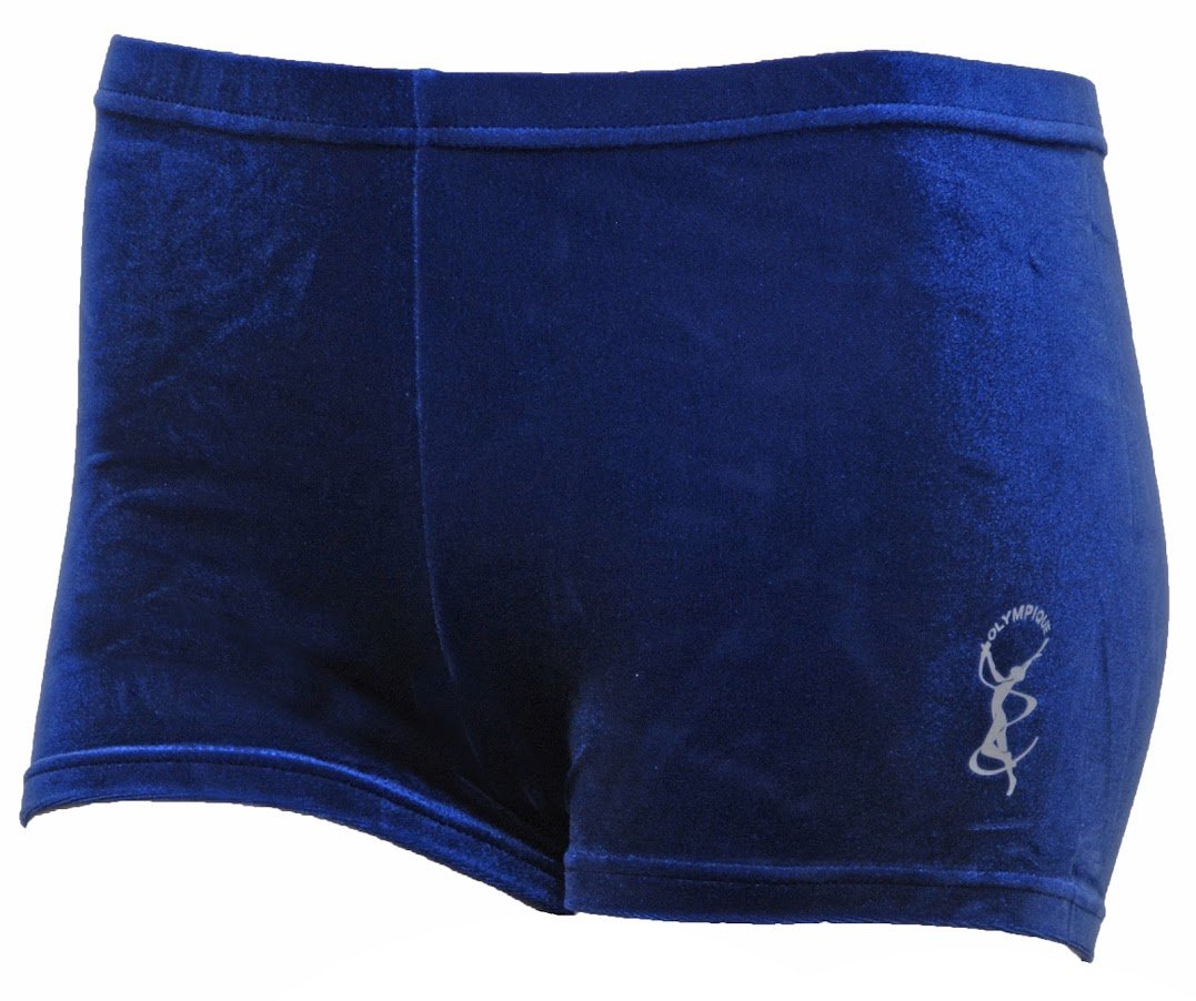Olympique Gymnastic Shorts in Black Smooth Velvet