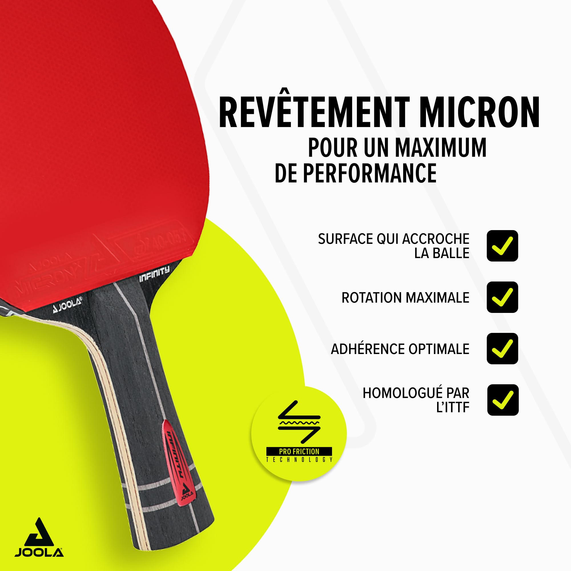JOOLA Raquette de Tennis de Table Infinity – Raquette de ping-Pong Professionnelle en Carbone approuvée par l'ITTF – Zyramid/GL/Infinity Carbon/Hugo Calderano
