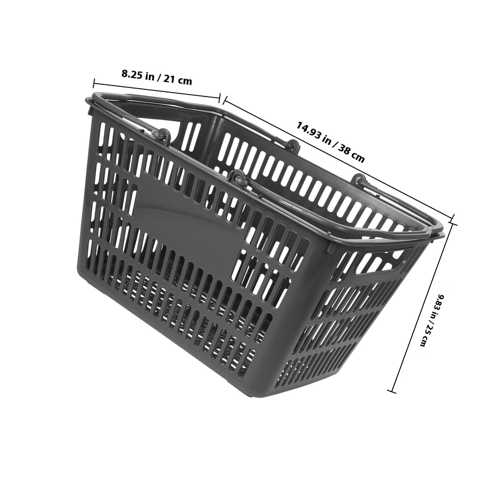 DOITOOL Tragbarer Aufbewahrungskorb aus Kunststoff mit Zwei Klappbaren Griffen Organizer für Badezimmer und Küchenartikel 18 Liter Grau Vielseitiger Einkaufskorb für Supermarkt