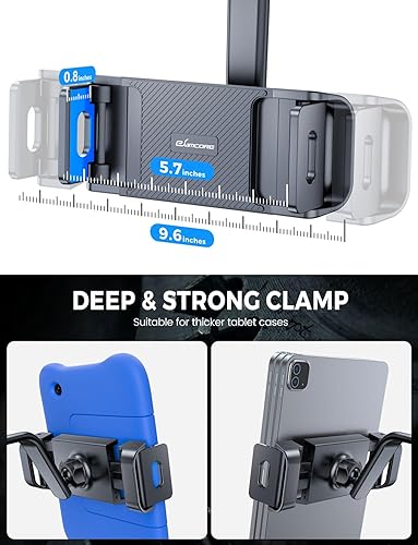 Miniatura 6 de eSamcore Soporte para tablet para tablero de automóvil, soporte de montaje en parabrisas para iPad y soporte de teléfono plegable con abrazadera