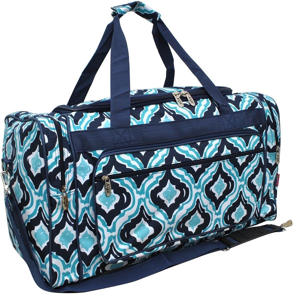 Quatrefoil Ikat Print NGIL Canvas Carry on Shoulder 23" Duffle Bag