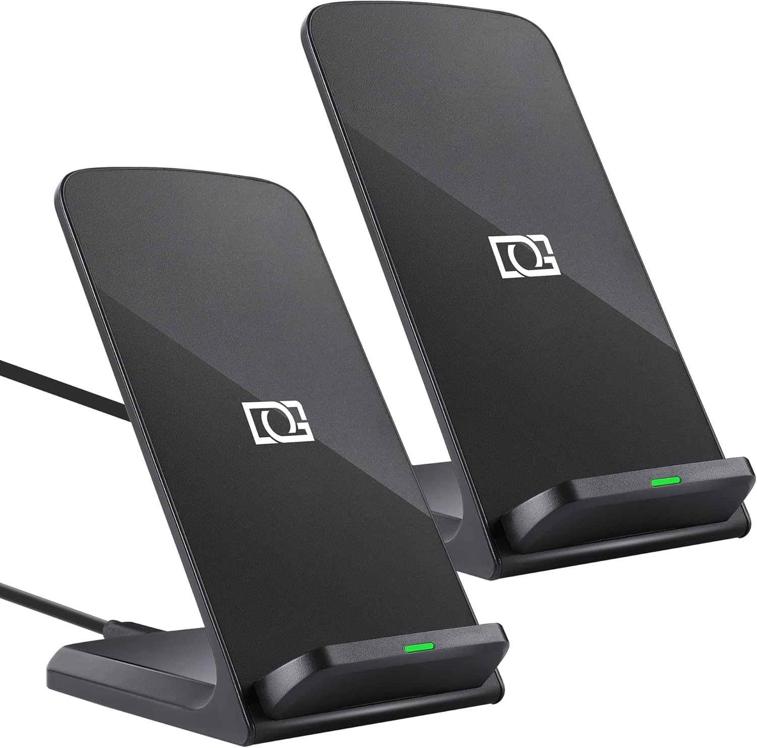 Twin Wireless Charger Stand for Google Pixel 8 | 8 Pro | Fold | 7 | 7 Pro | 7a | 6 | 6 Pro | 5 | 4 XL | 4 | 3XL | 3, Qi-Certified 10w Fast Wireless Phone Accessories Charging Station (Black 2-Pack)