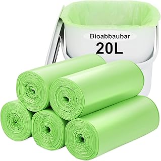 biomüllbeutel kompostierbare müllbeutel-100pcs bio müllbeutel-20L : Aievrgad 20L Müllbeutel 100% recycelt, dick, biologisch abbaubar, kompostierbar, für Lebensmittel/Haushalt/Garten - grün
