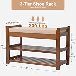 PETKABOO Banc à chaussures avec coussin, sac à chaussures pour l'entrée de la porte avant, banc à chaussures et rangement pour entrée Hallway Chambre à coucher Salon